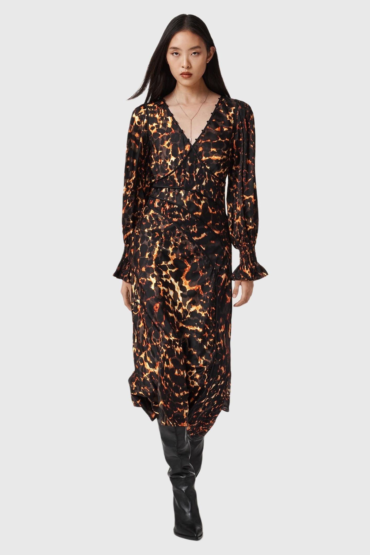 DANNIE DRESS PARDUS FLAME BROWN 1