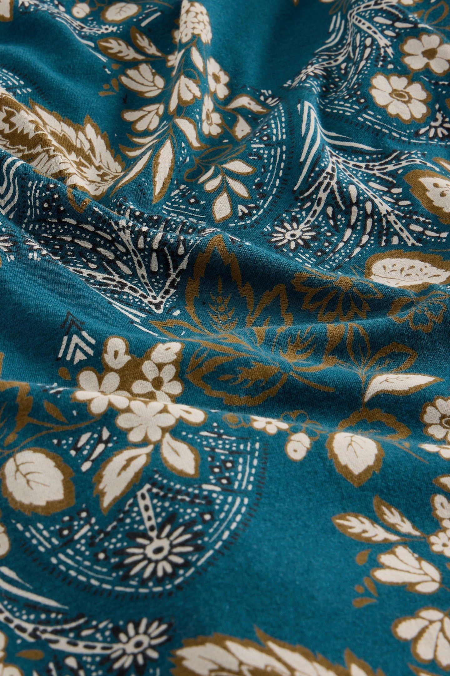 MEGAN JERSEY MIDI DRESS TEAL PRINT 6