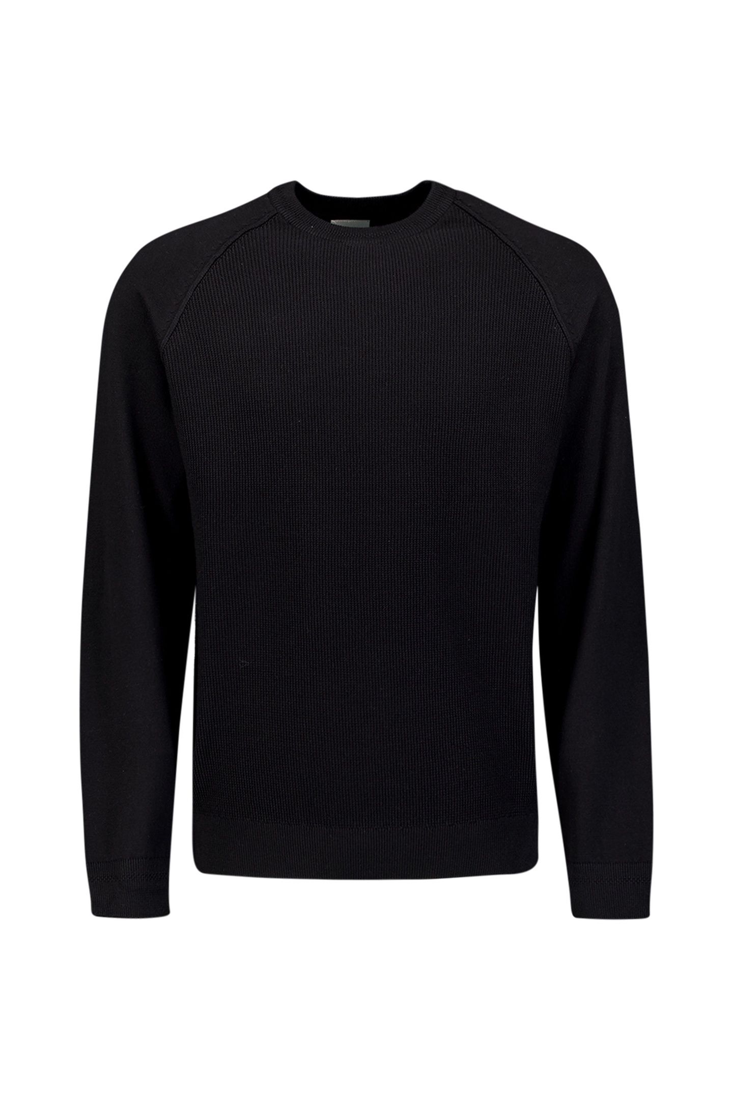 PULLOVER CREWNECK SOLID WAFFLE KNIT BLACK 5