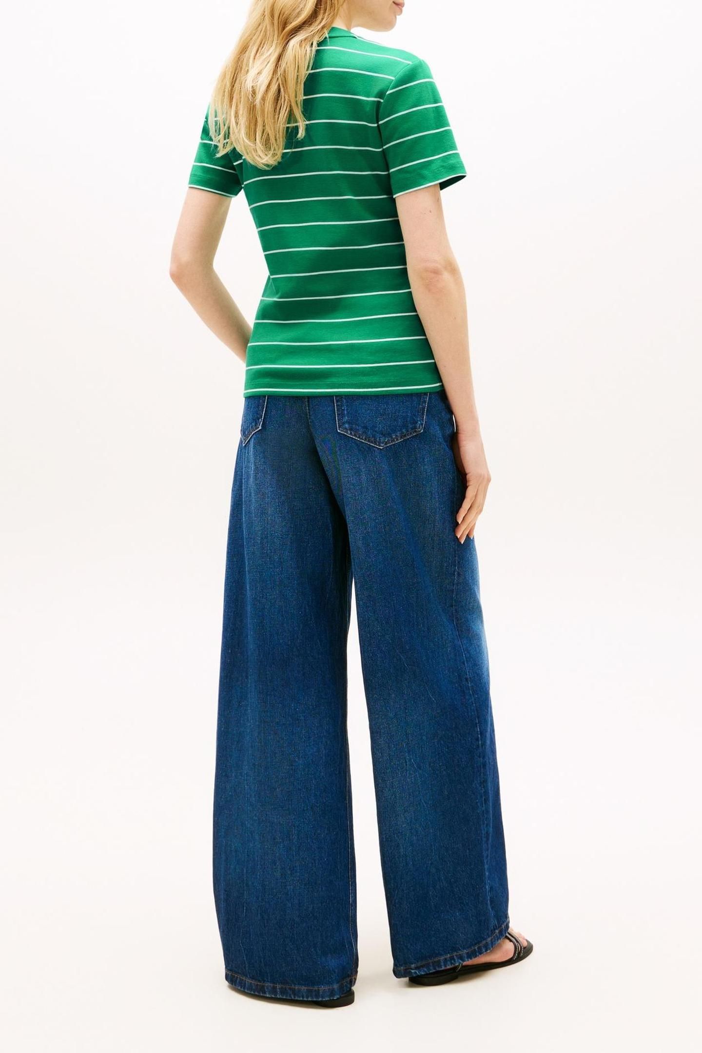 SLIM CODY V-NECK SS FINE COURTSIDE GREEN/ECRU 2