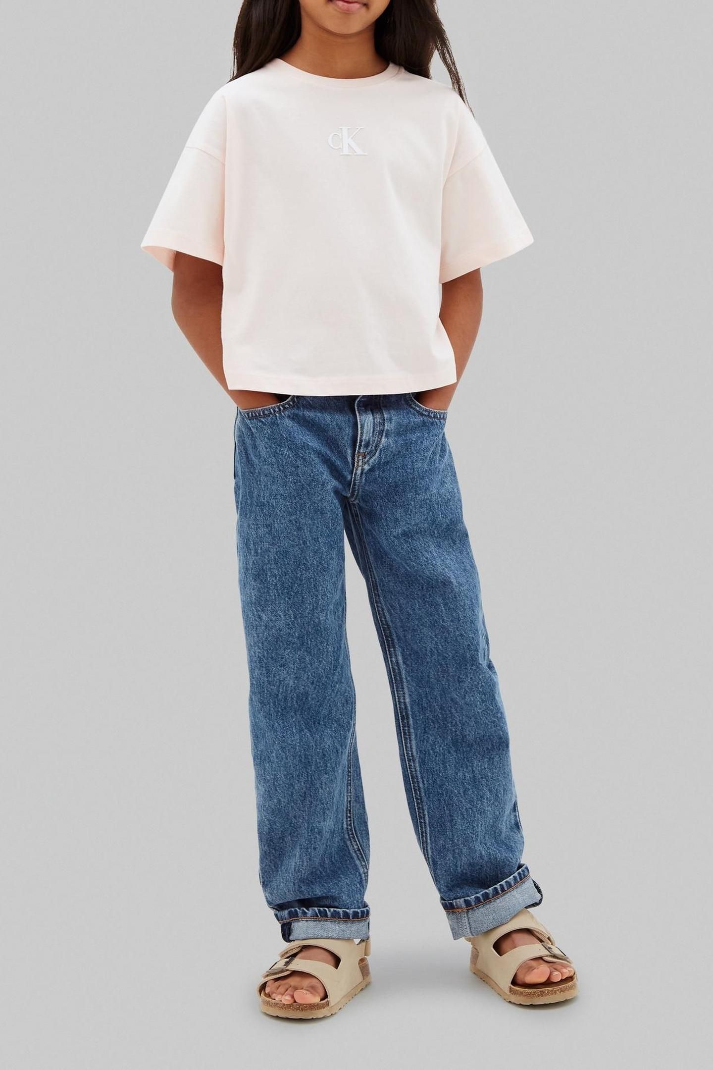 GIRLS LOGO BOXY T-SHIRT MANGANO CALCITE 1