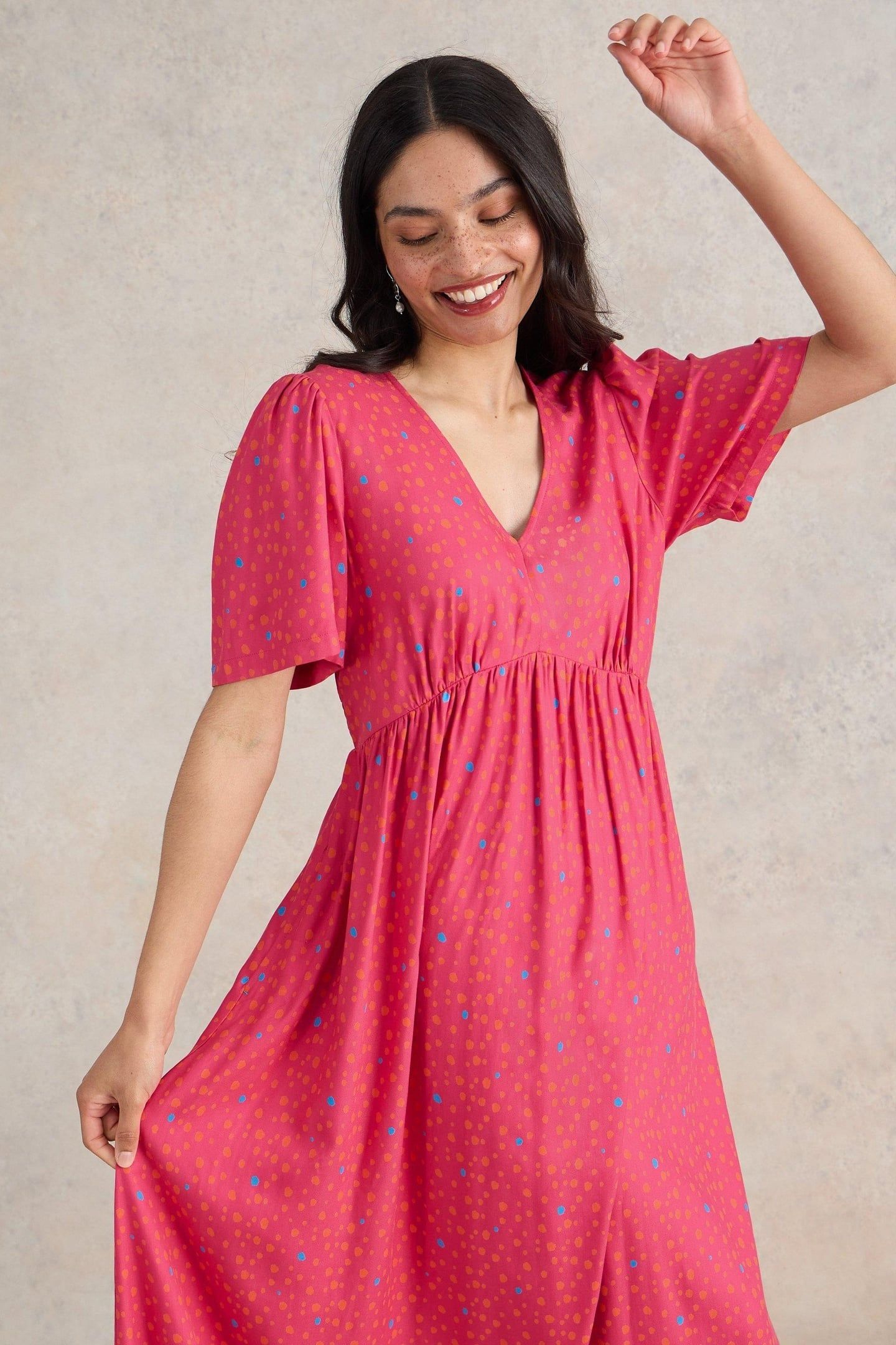 LUCY MIDI DRESS PINK MULTI 3