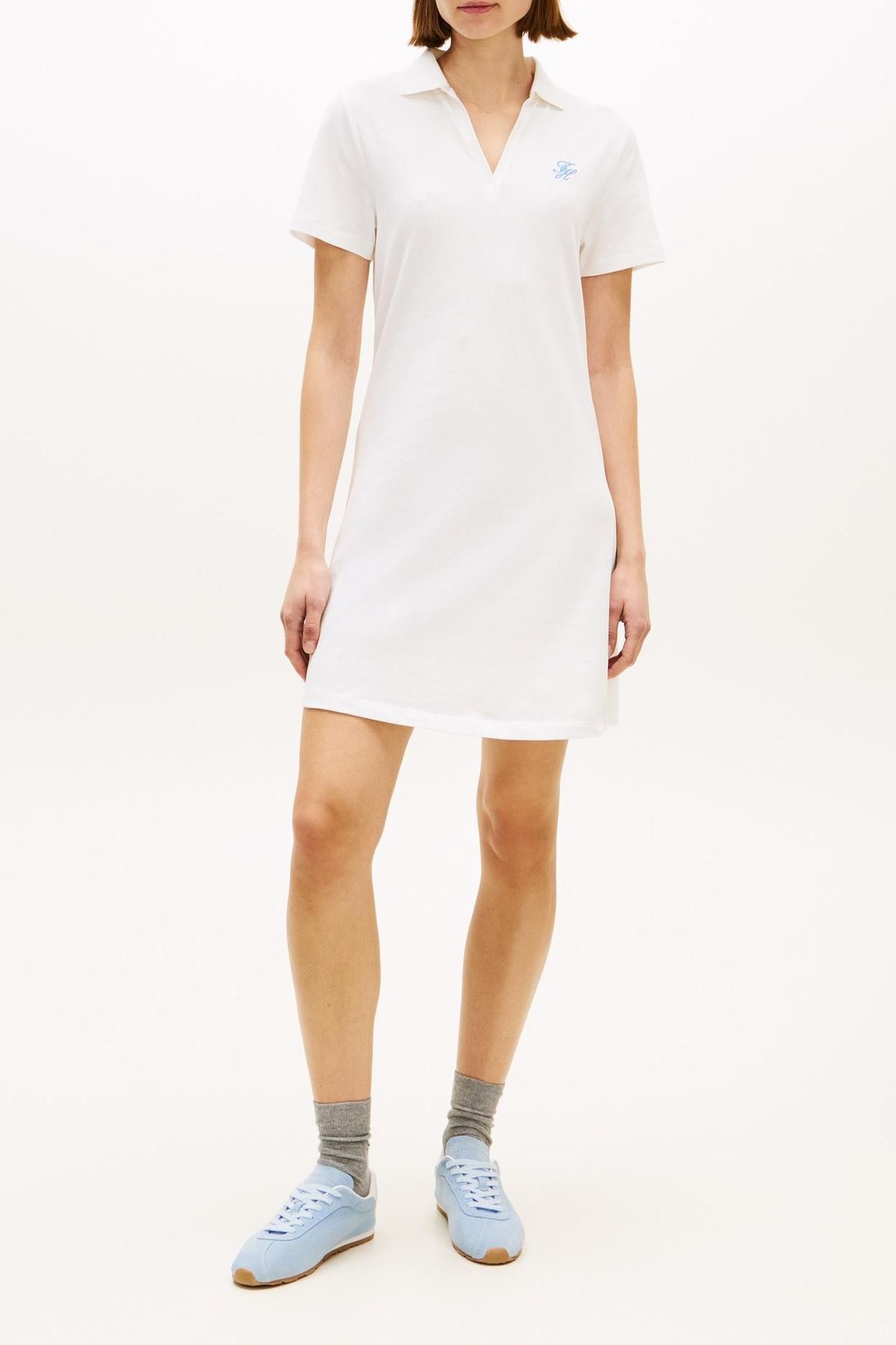 TH SCRIPT OPEN-NECK POLO ECRU 1