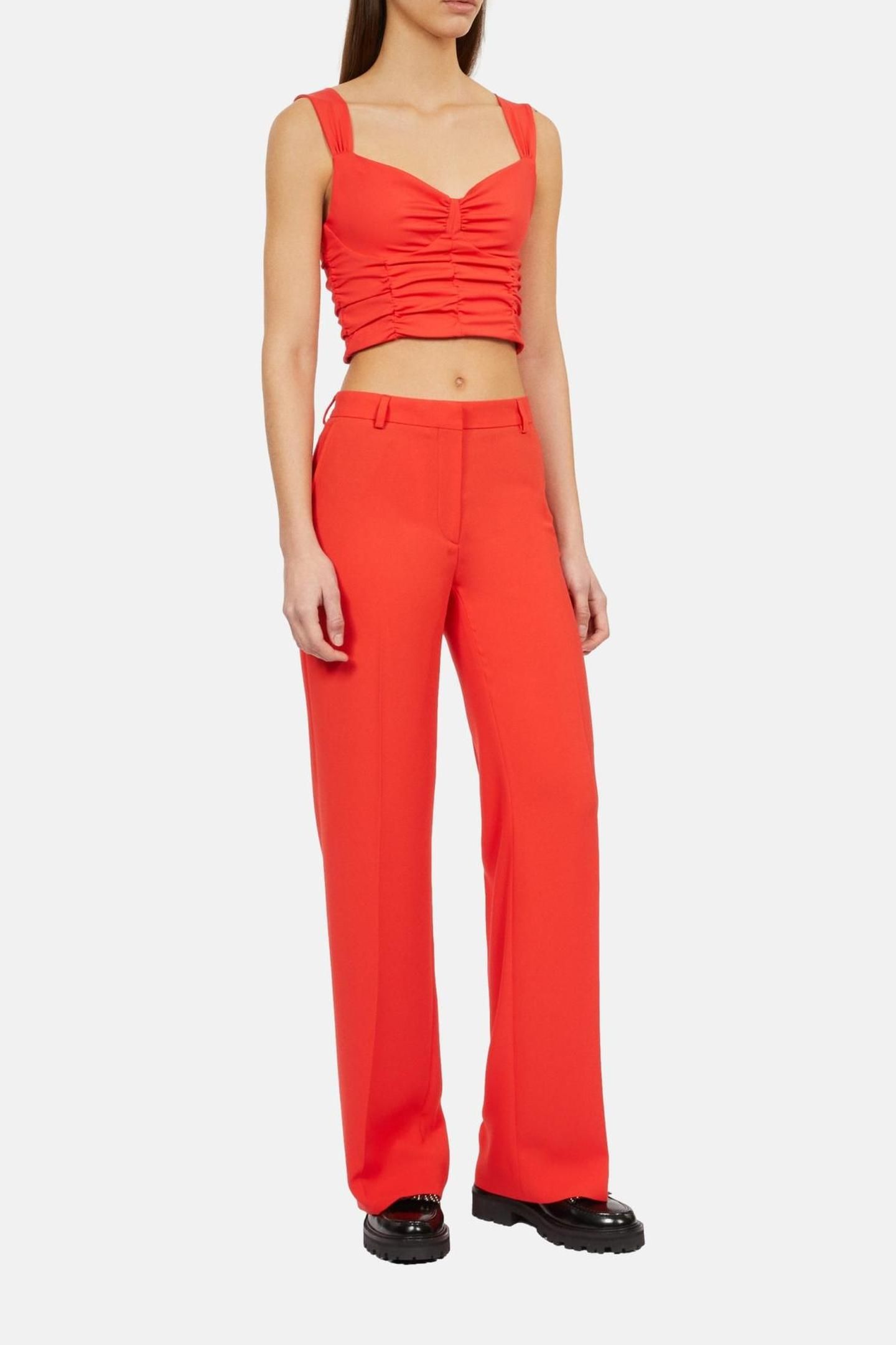 TOP WITH BALCONY AND ZIPPERED STRAP RED 1