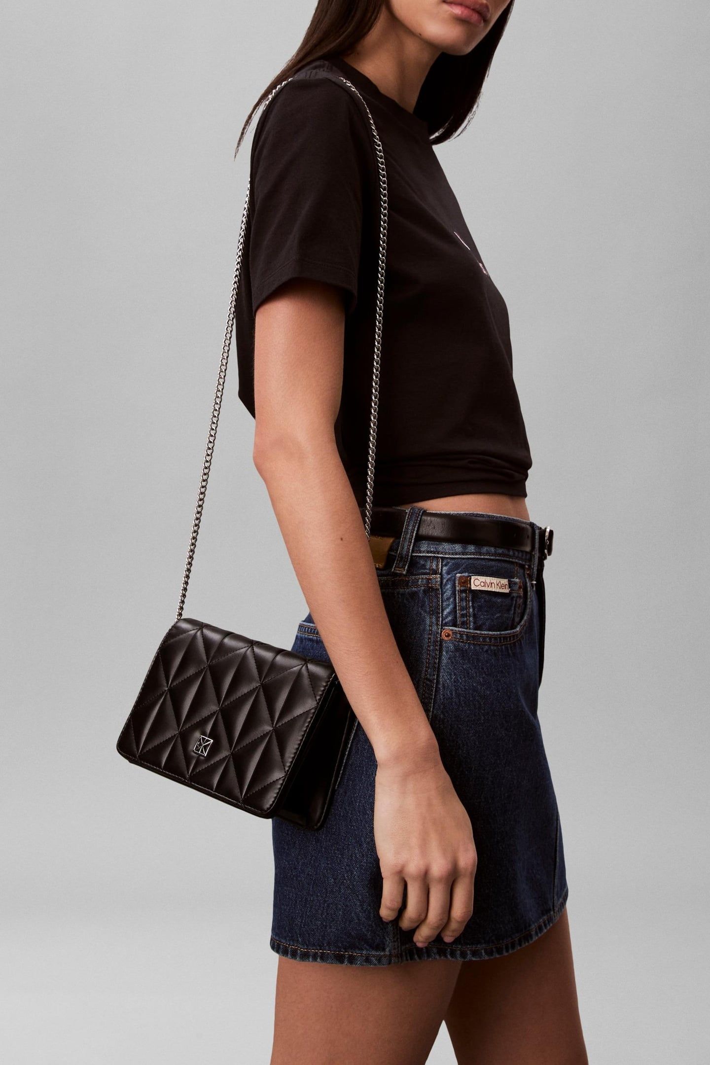 QUILTED MINI CHAIN BAG BLACK 1