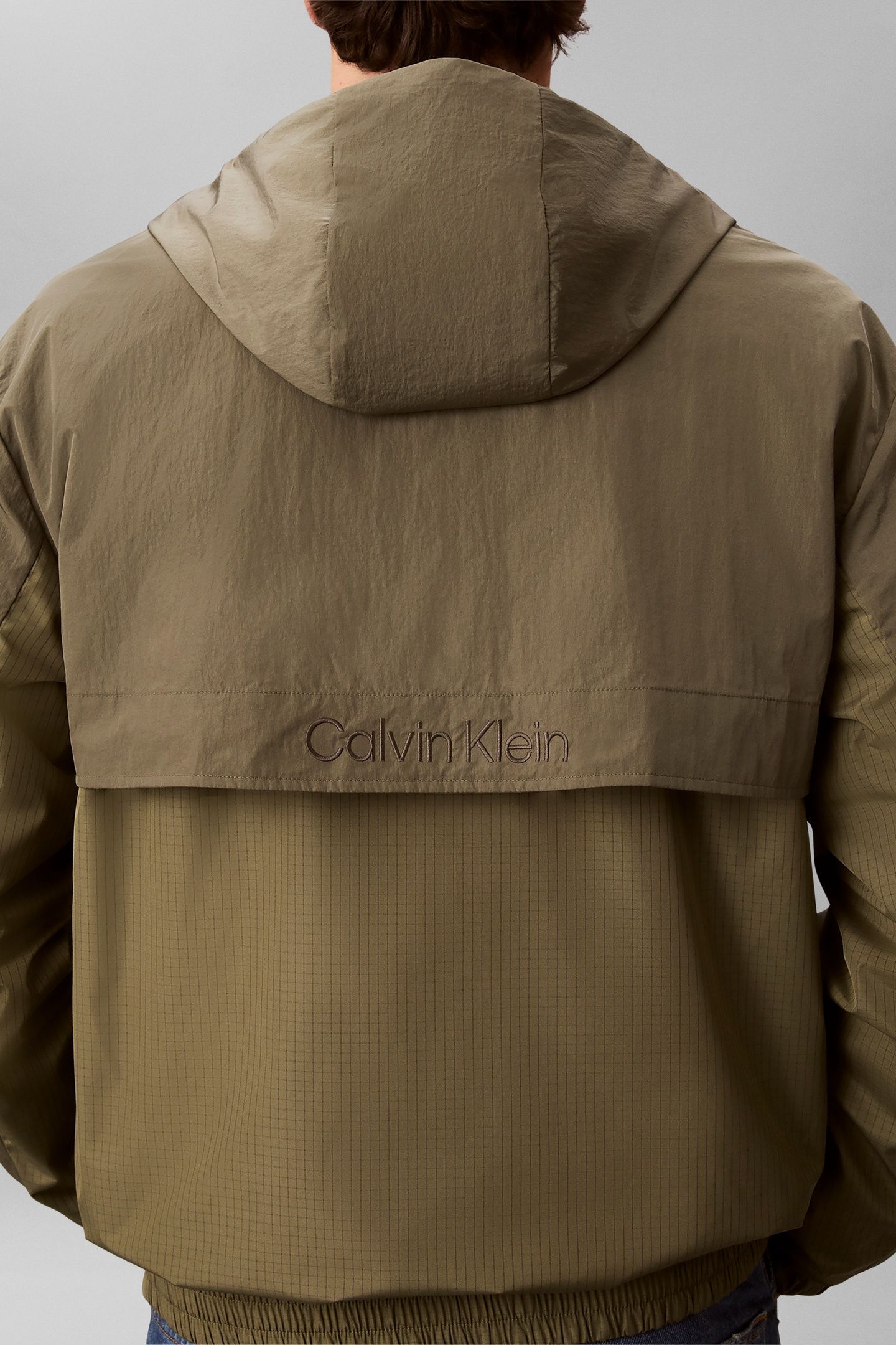 LONG SLEEVE LIGHTWEIGHT NYLON MIXED JACKET DUSTY OLIVE 3