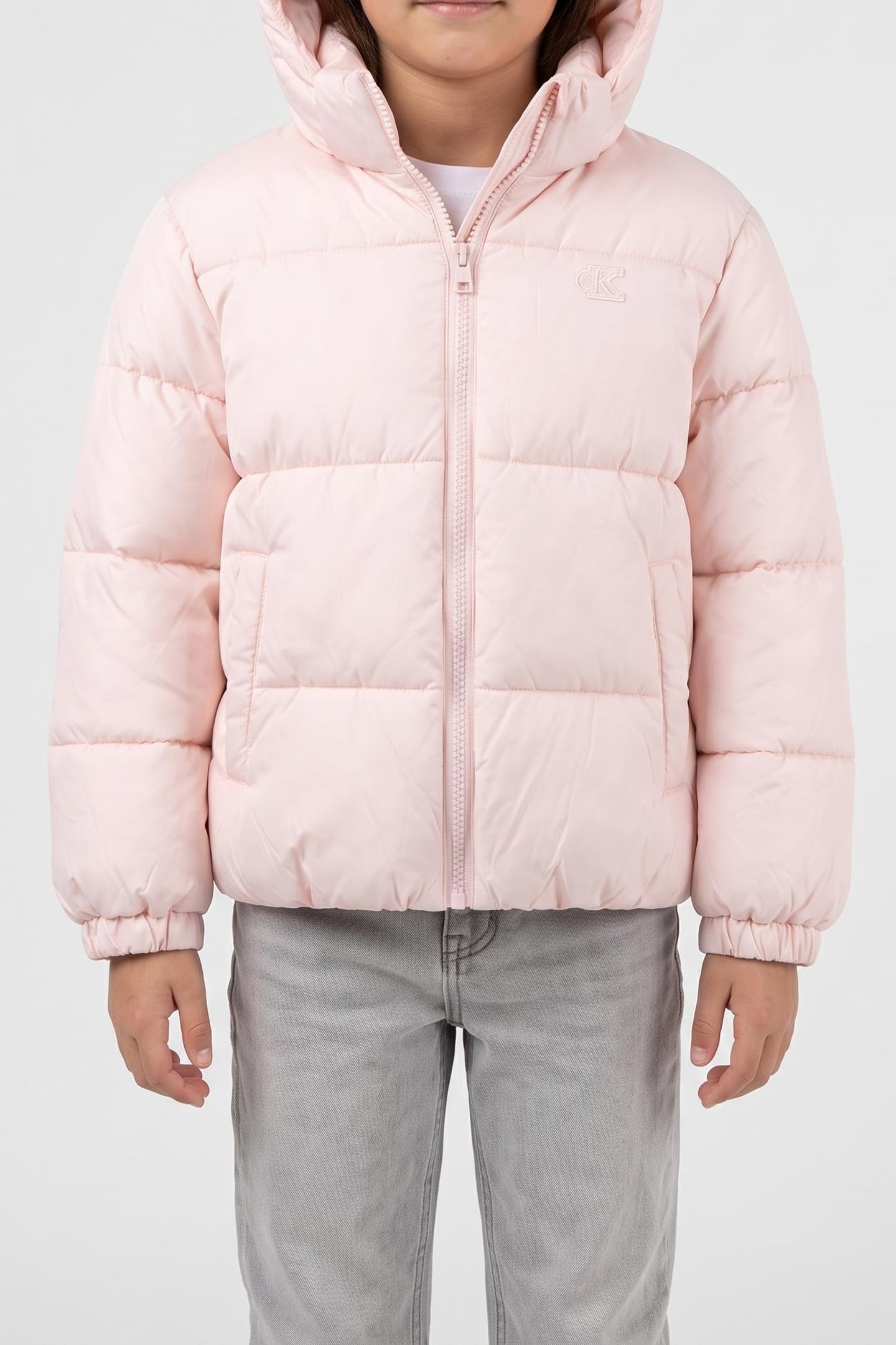 GIRLS MINI ME SHORT HOODED PARKA MANGANO CALCITE 1