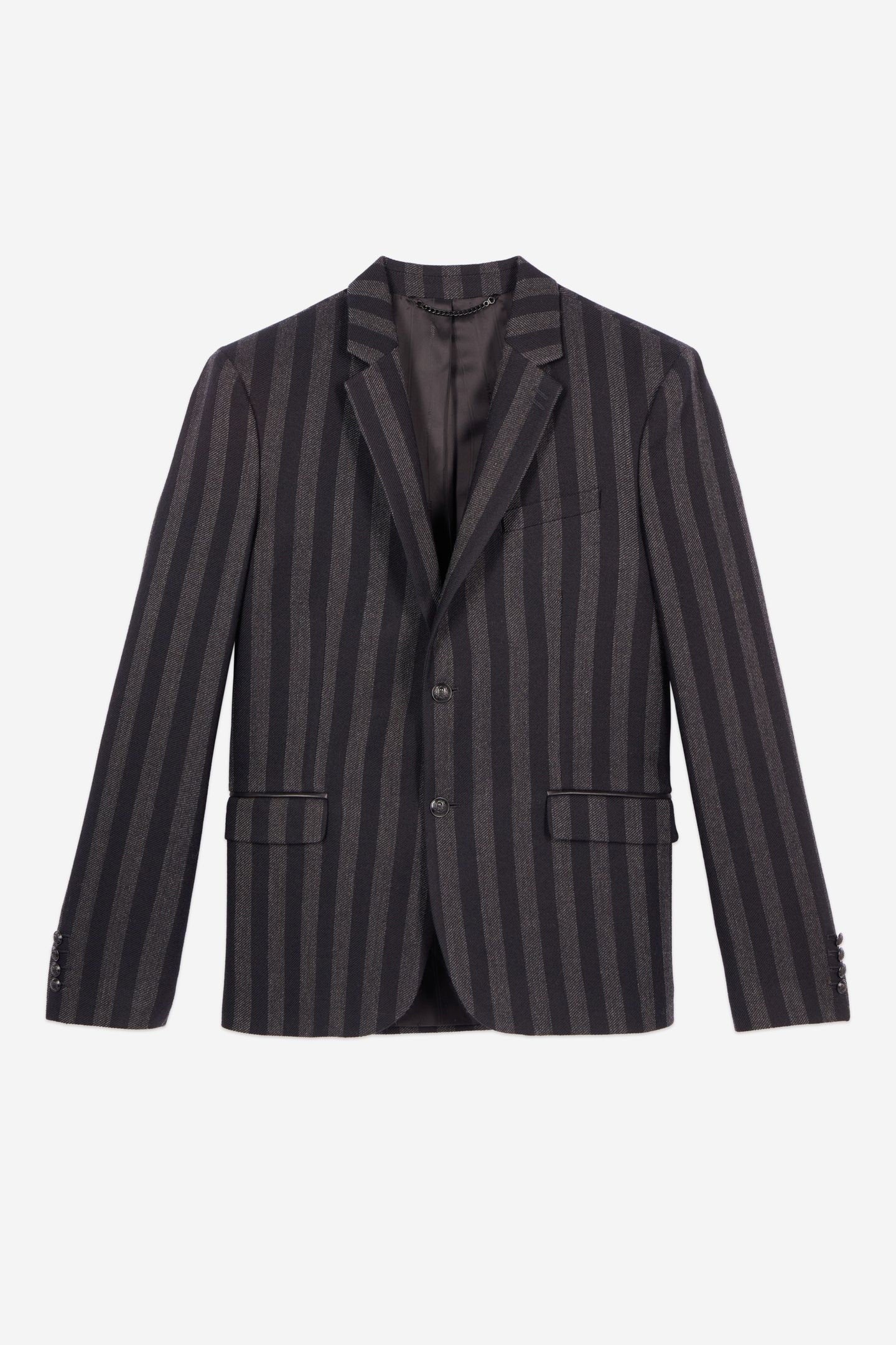 STRAIGHT-CUT JACKET WITH 3 BUTTONS & 3 POCKETS BLACK GREY 9