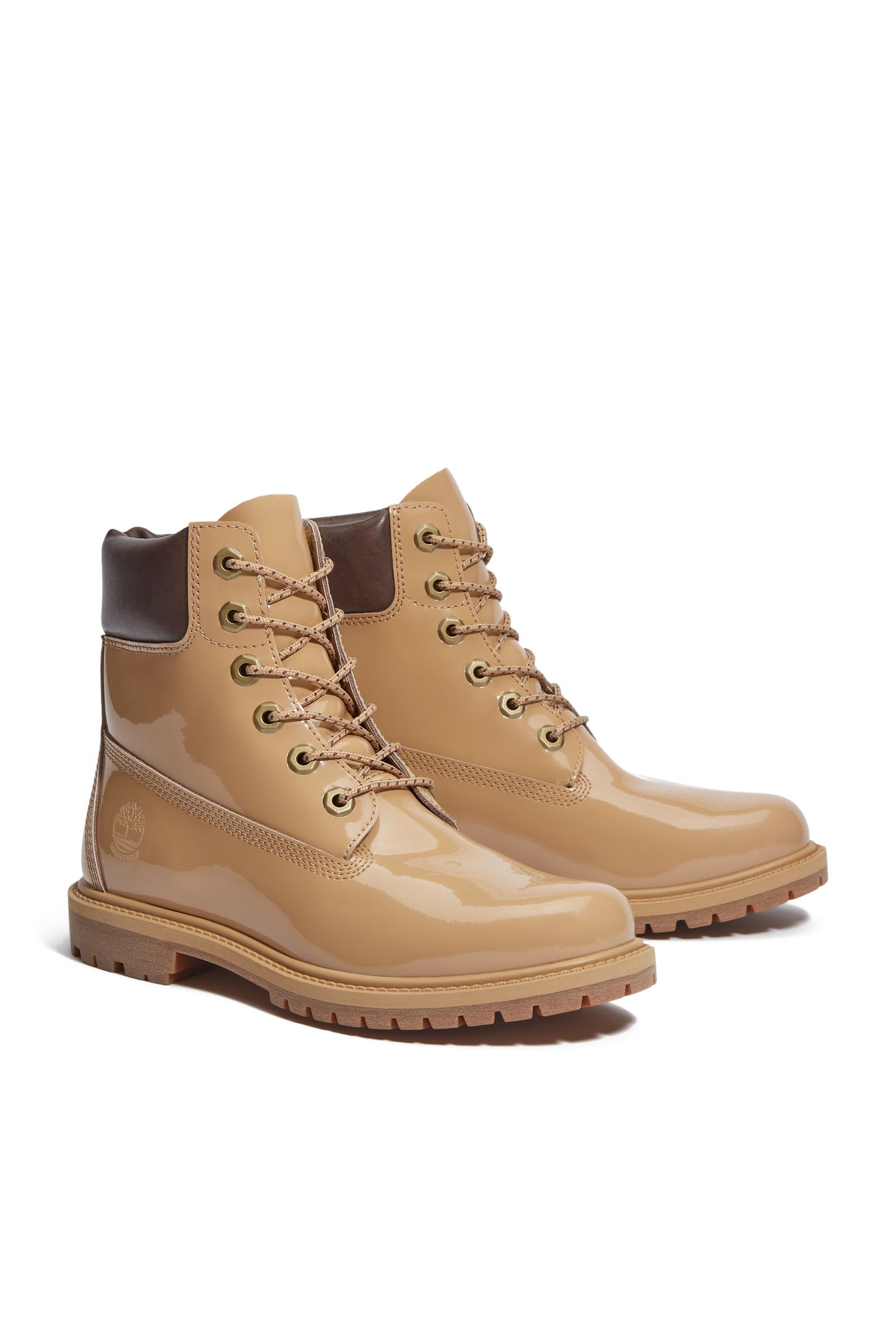 PREMIUM 6 INCH LACE UP WATERPROOF BOOT WHEAT PATENT LEATHER 4