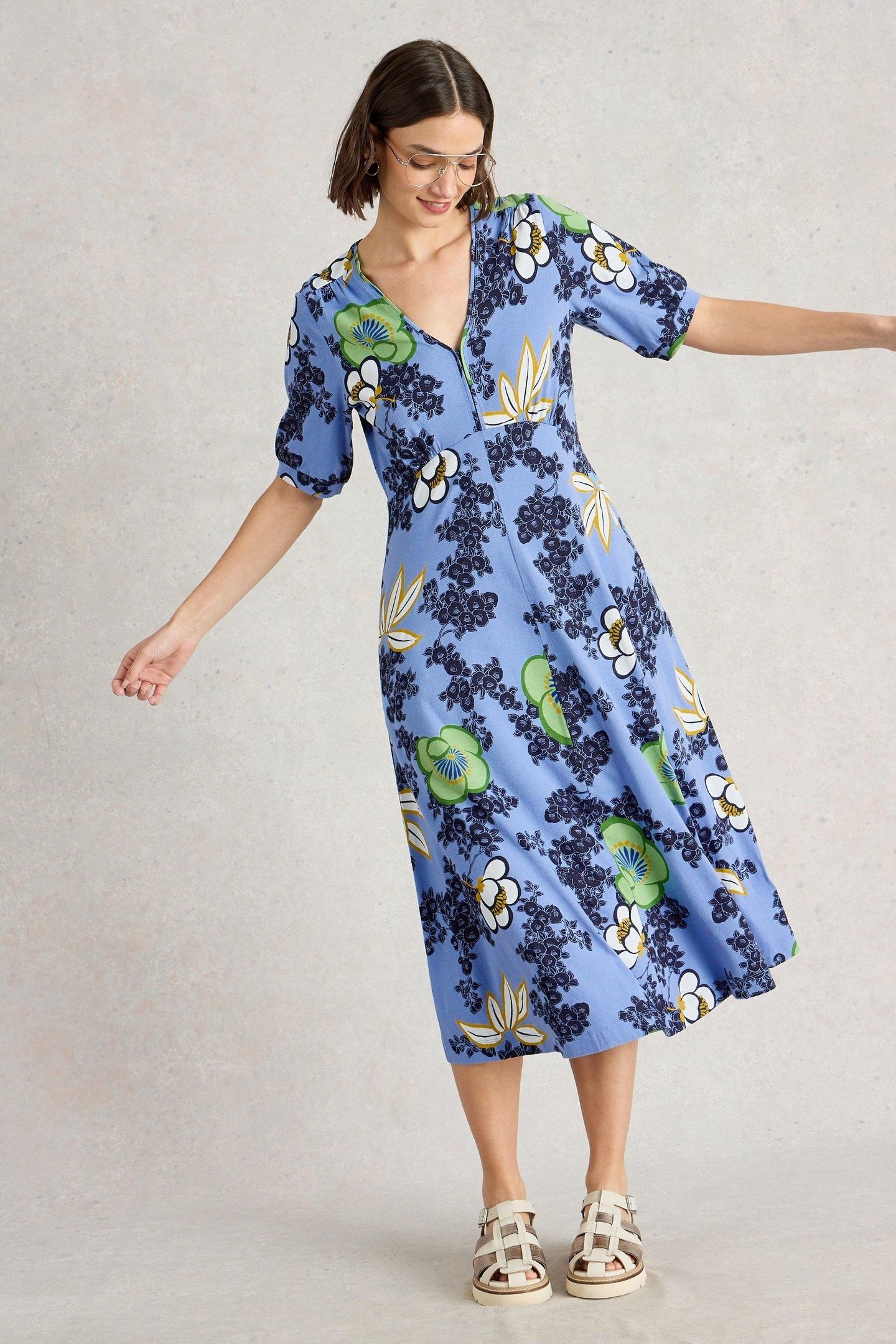 MEGAN JERSEY DRESS BRIGHT BLUE 2