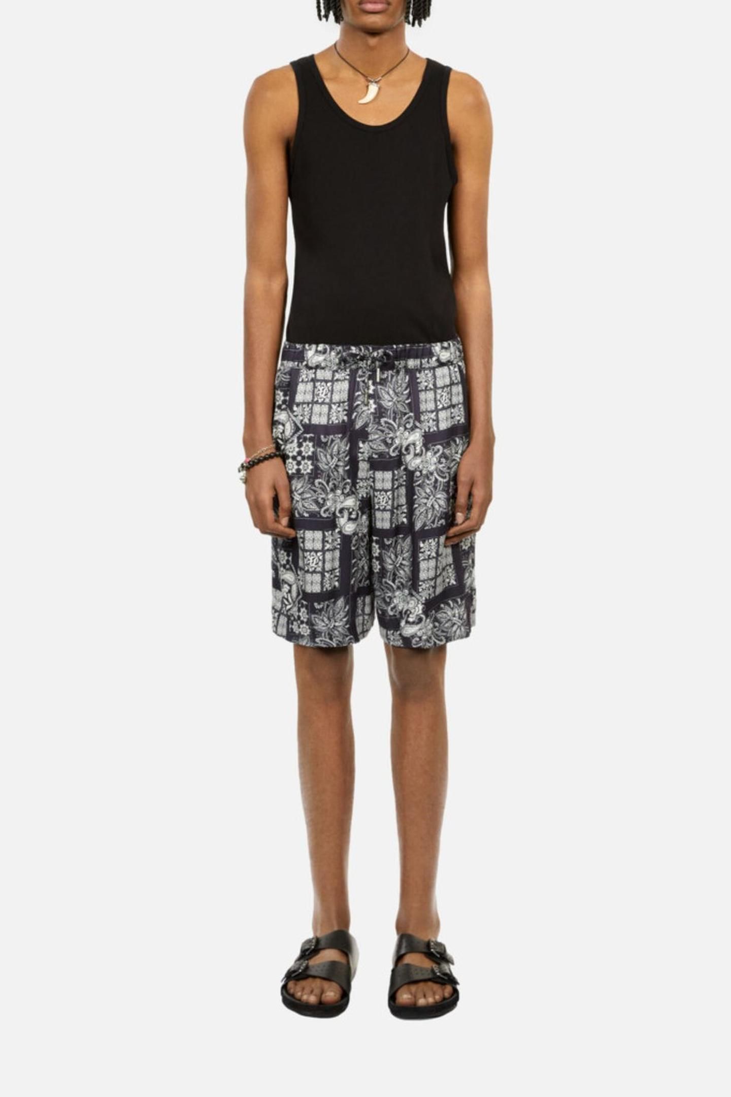 SHORTS WITH ELASTIC WAIST NAVY/WHITE 1