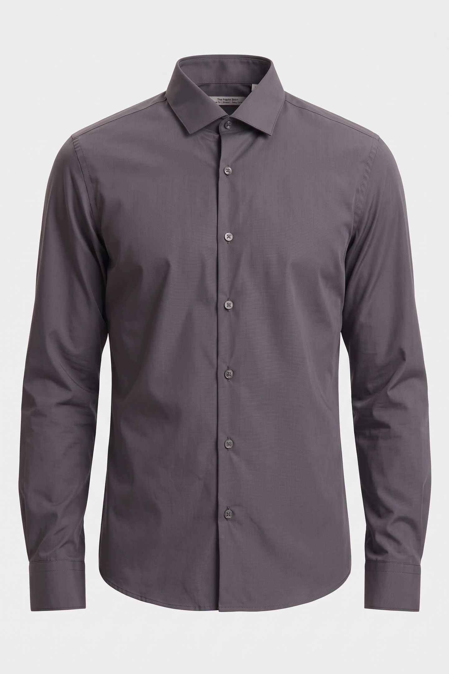 SLIM ESSENTIAL POPLIN SHIRT STEEL GREY 3