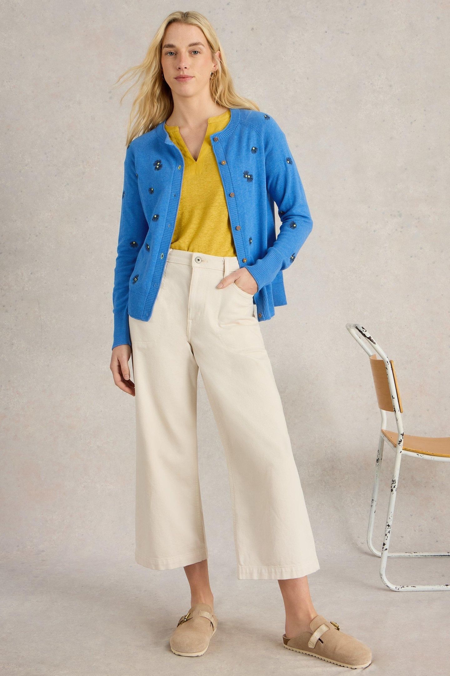 LULU EMBROIDERED CARDI BLUE MULTI 6