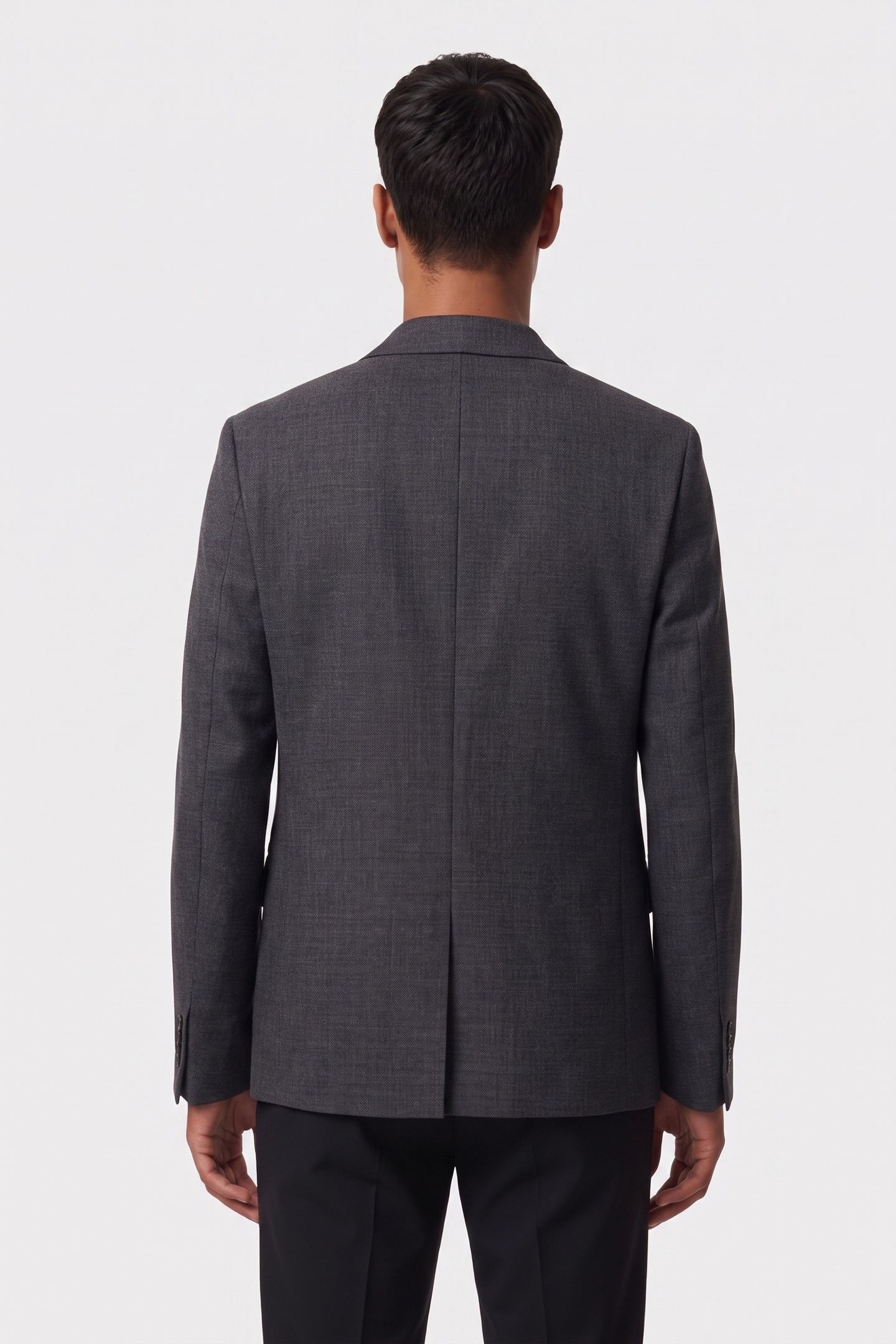 3-BUTTON SUIT JACKET BLACK GREY 3
