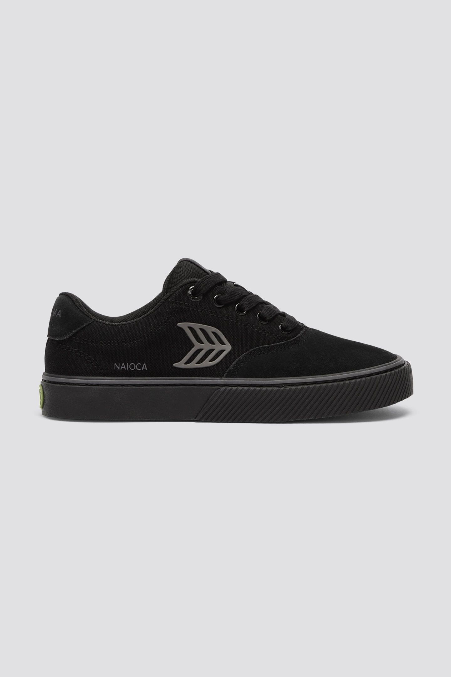 NAIOCA PRO SUEDE AND CANVAS STRIPE ALL BLACK 1