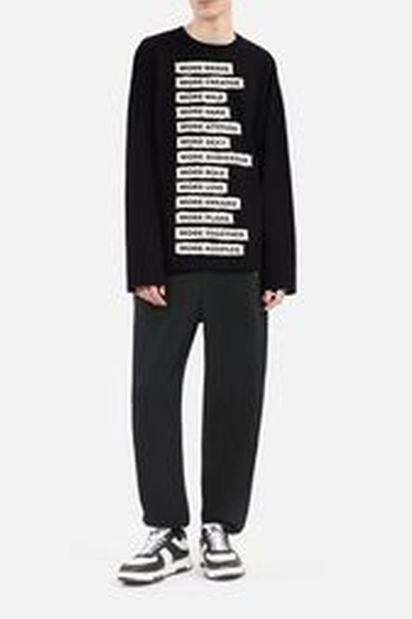 LONG-SLEEVED T-SHIRT WITH APPLIQUE PATCHES BLACK WASHED 1