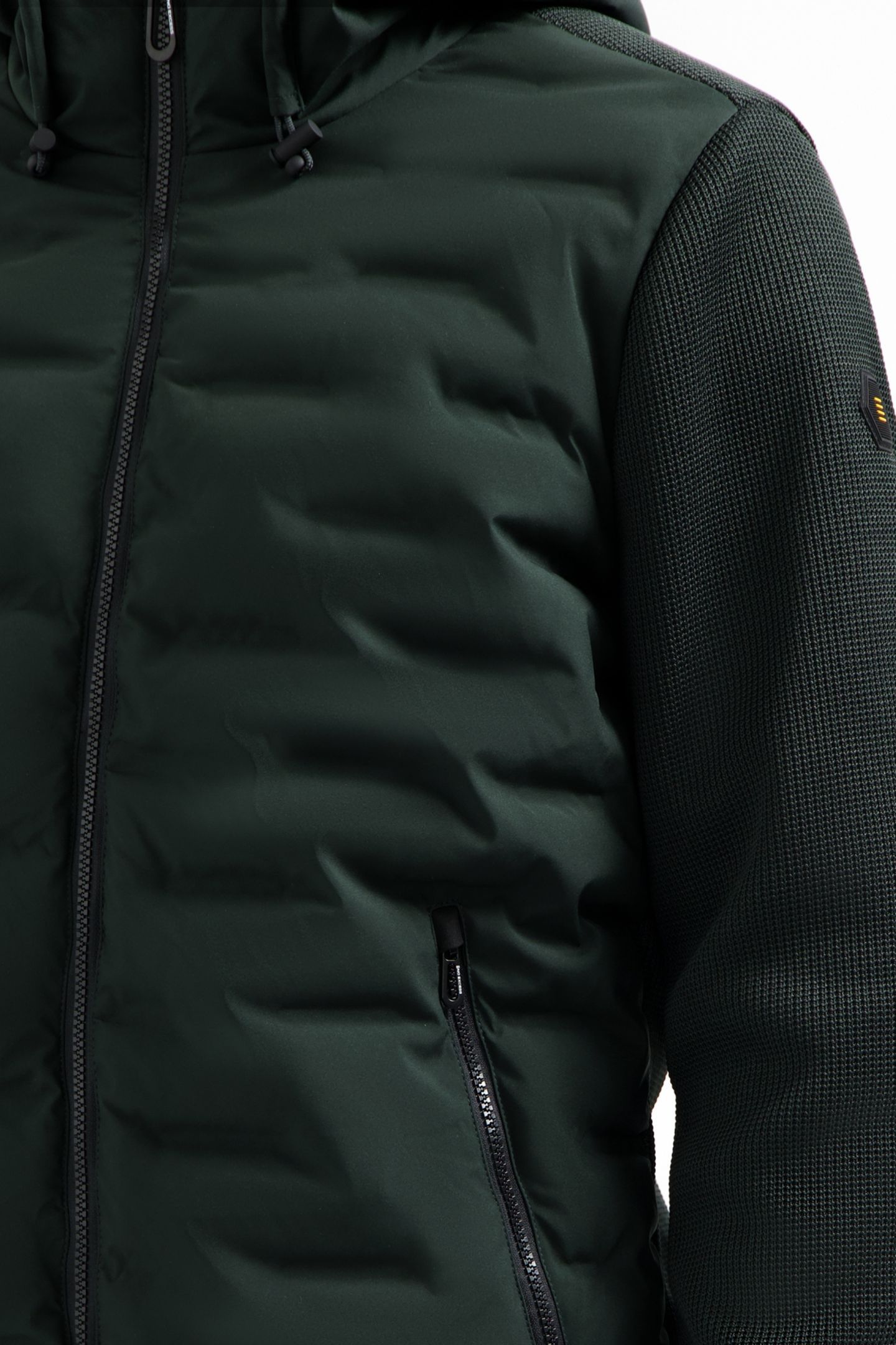 JACKET SHORT FIT SEALED HOODED KNITTED MIX DARK STEEL 7
