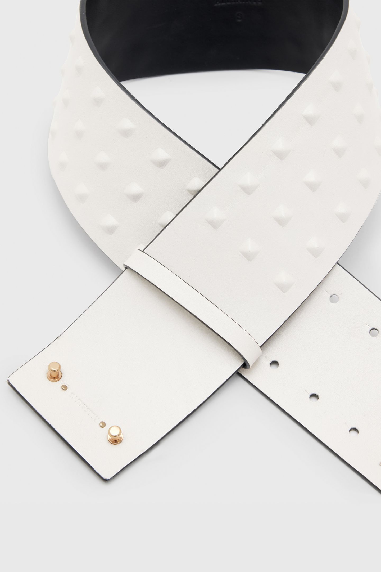 LARA STUD WAIST BELT WHITE/WARM BRASS 4