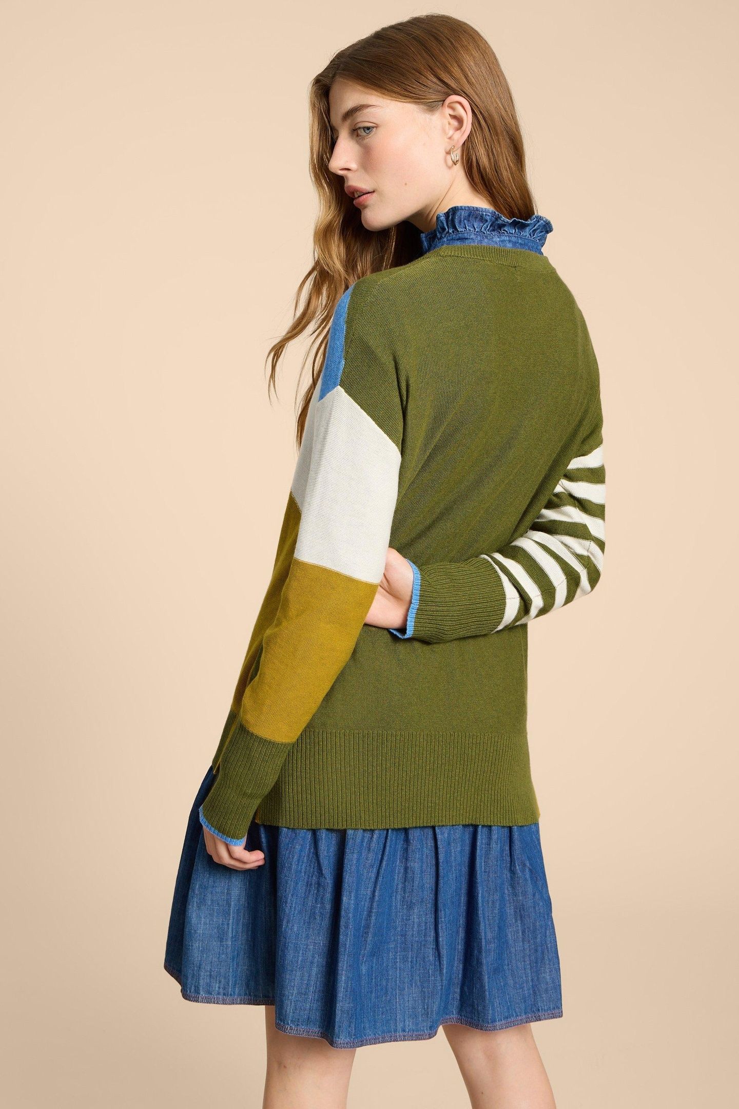 OLIVE ABSTRACT JUMPER GREEN PRINT 3