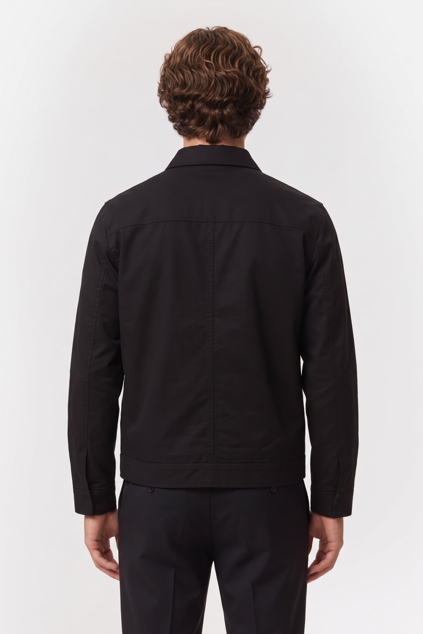 LONG SLEEVE PADDED COTTON ZIP JACKET BLACK 2
