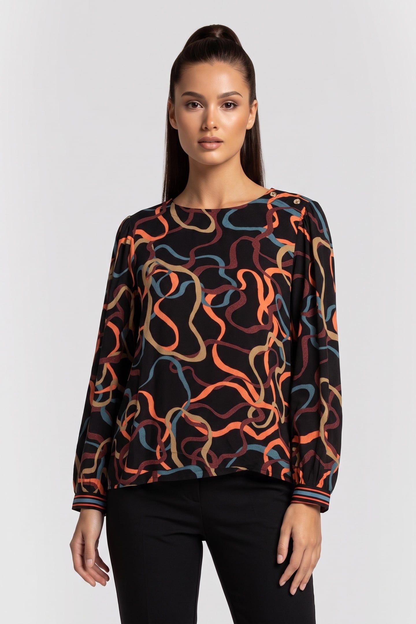 ANGIE TOP BLACK MULTI 1