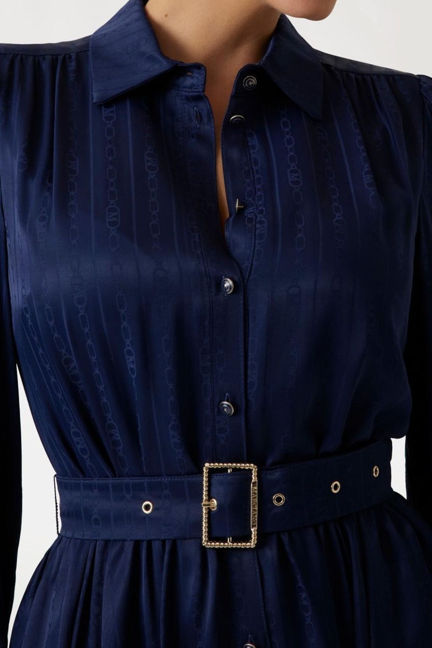 STELLA FLARED DRESS NAVY MONOGRAM JACQAU 5