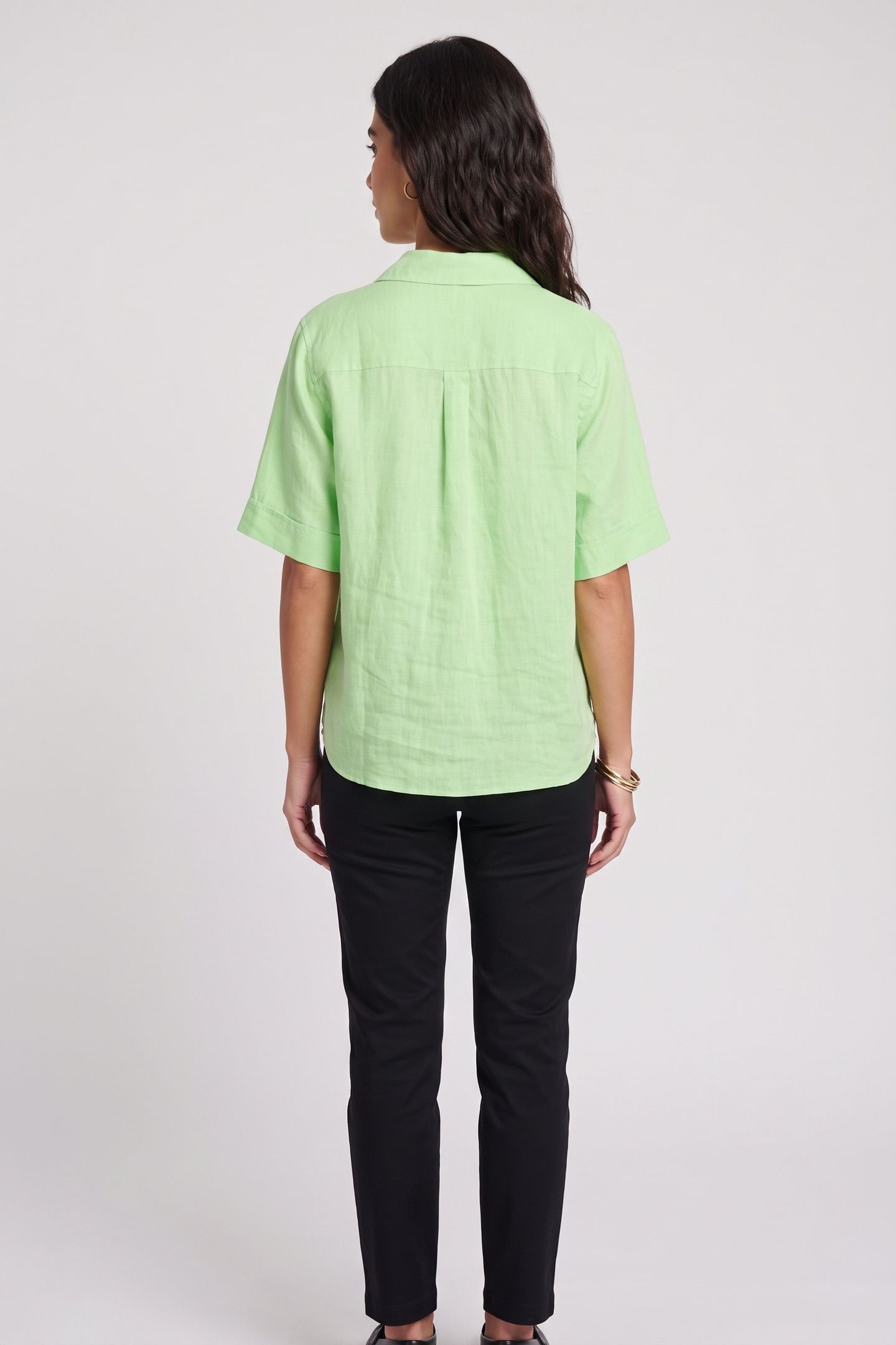 LEONEN RESORT LINEN SHIRT GREEN 2