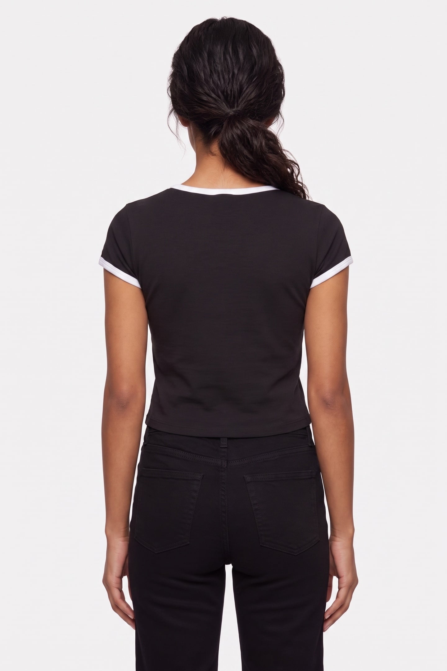 SS MONOLOGO SCOOP NECK TOP BLACK 2