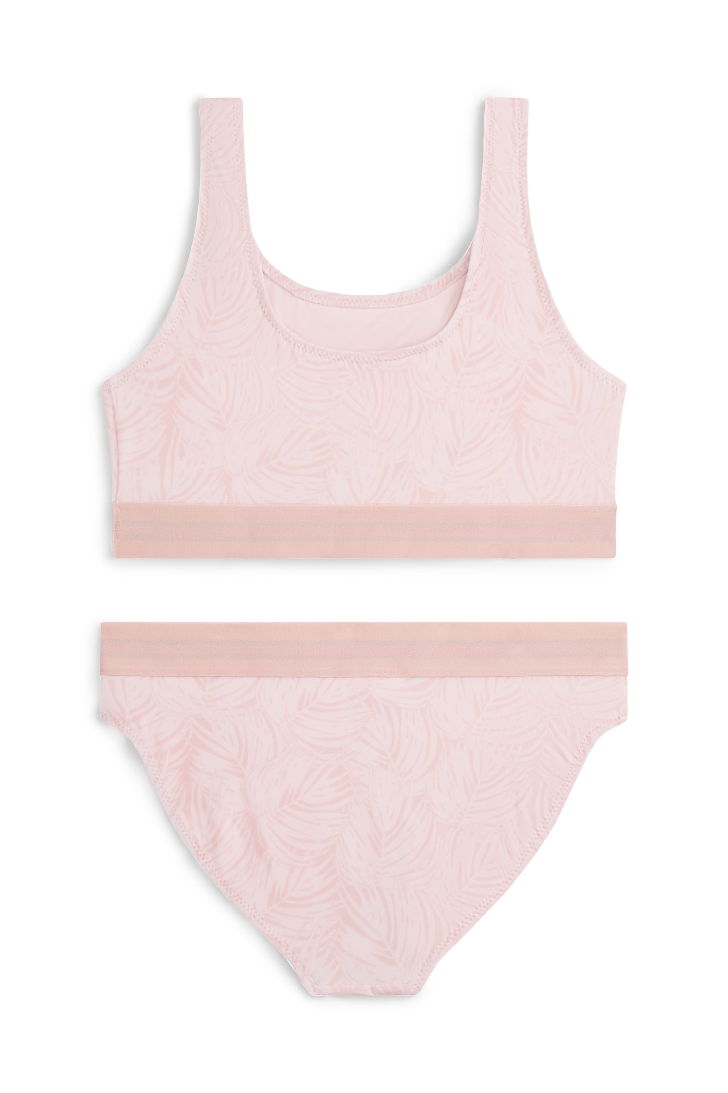 GIRLS BRALETTE SET PRINT PALM LEAF PINK 2
