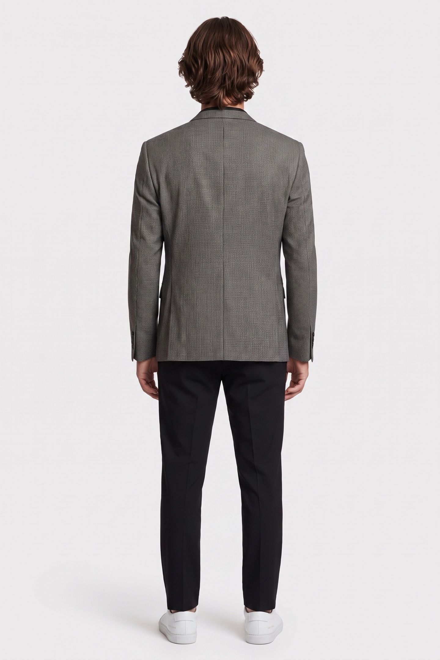 CLASSIC DOUBLE-SLIT SUIT JACKET + SKULL RIVET BLACK GREY 3