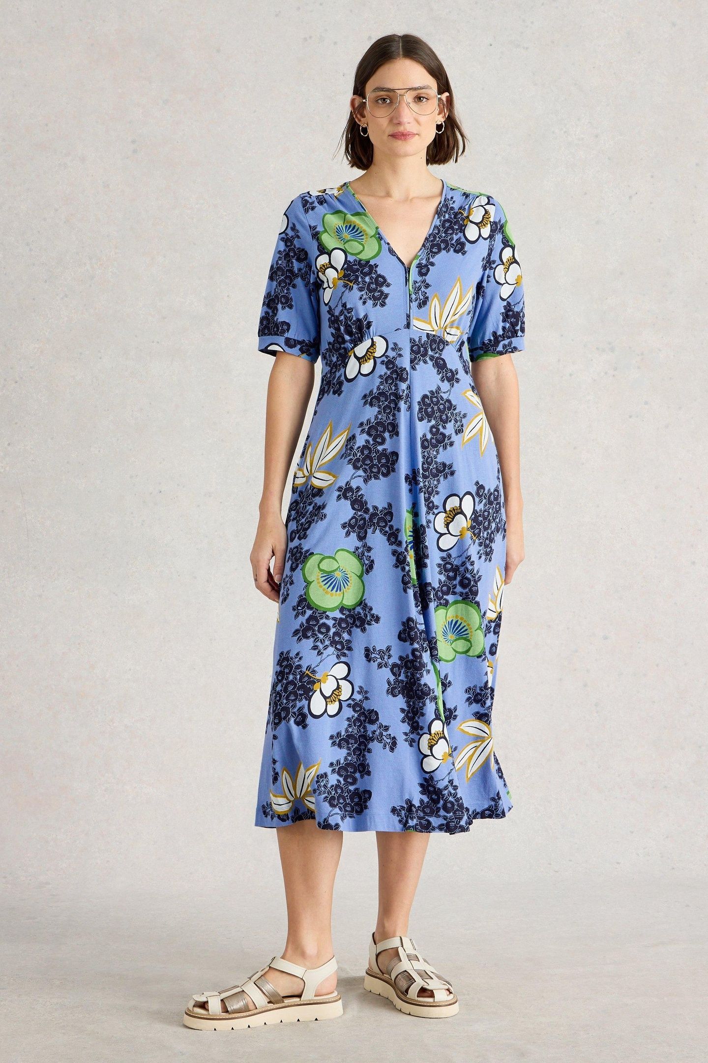 MEGAN JERSEY DRESS BRIGHT BLUE 1