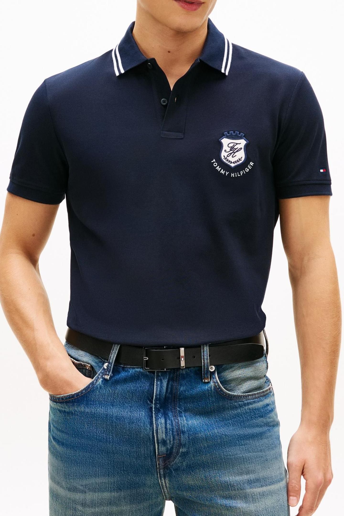 PIQUE BADGE REGULAR POLO DESERT SKY 3