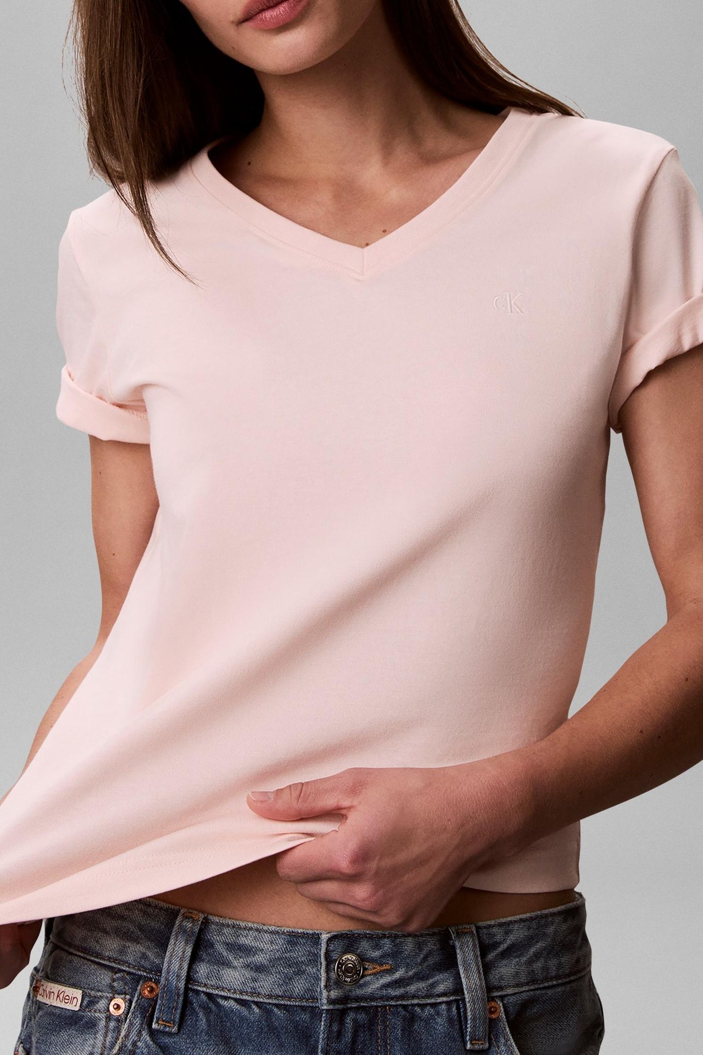 ARCHIVE JERSEY V-NECK T-SHIRT MANGANO CALCITE 3
