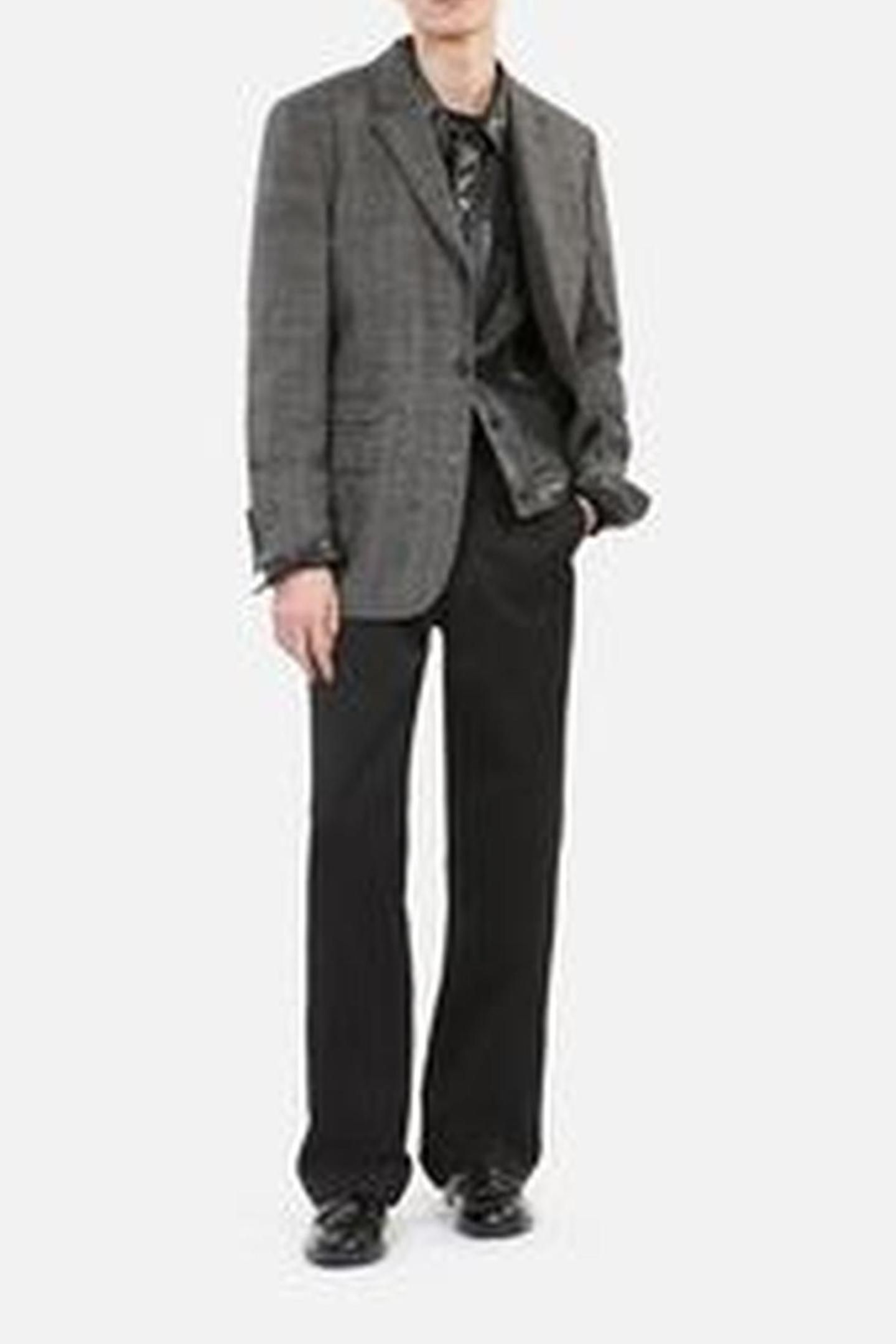 LOOSE-FITTING JACKET W 3 BUTTONS AND 3 POCKETS BROWN / BLACK 1