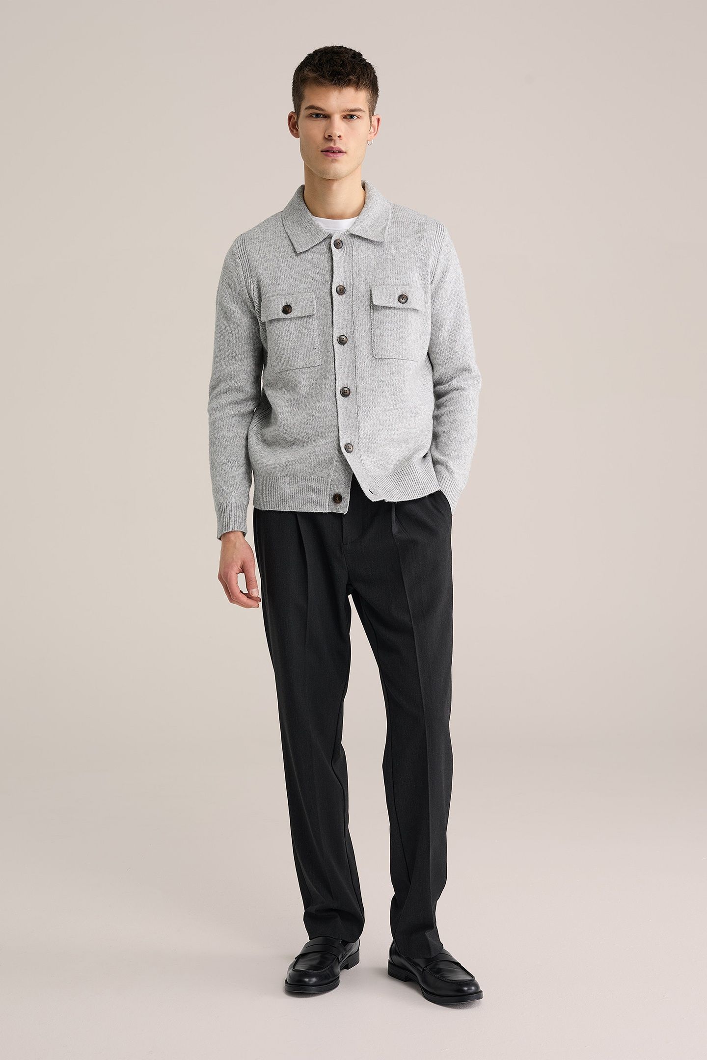 CARDIGAN BLENDED LIGHT GREY 2