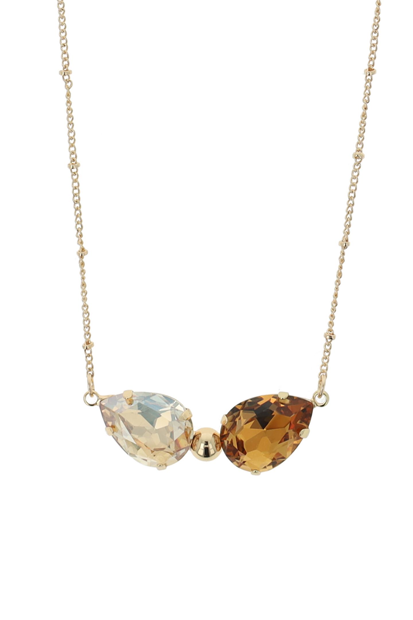 CLASSIC DROP NECKLACE TOPAZ GOLD, BROWN 2