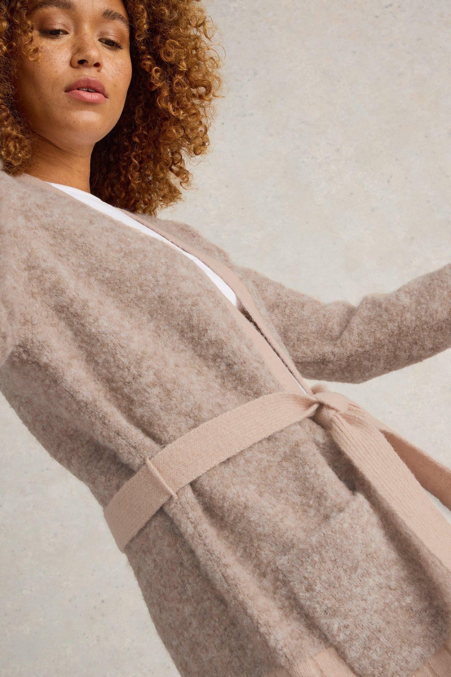 BOBBY BOUCLE BELTED CARDI LIGHT NATURAL 5
