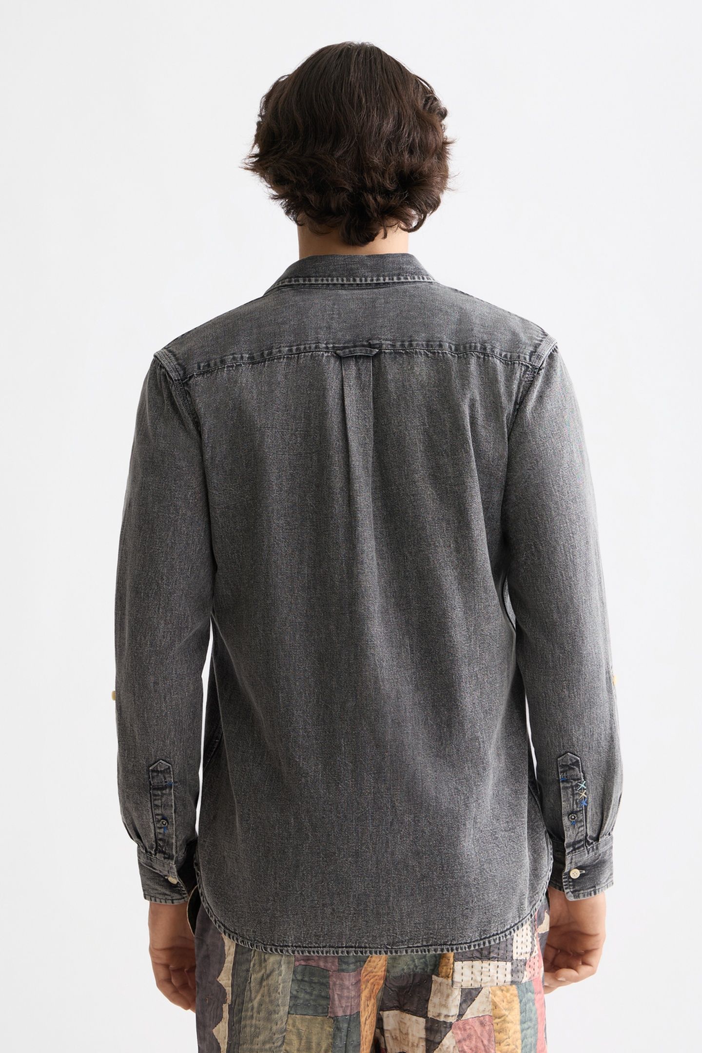 WASHED 1 POCKET BLACK DENIM SHIRT BLACK SPARK 3