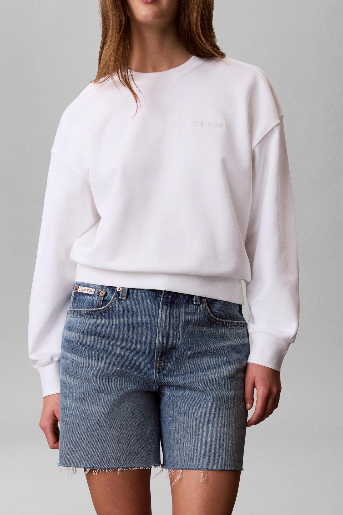 LONG SLEEVE TERRY STANDARD LOGO BRIGHT WHITE 1