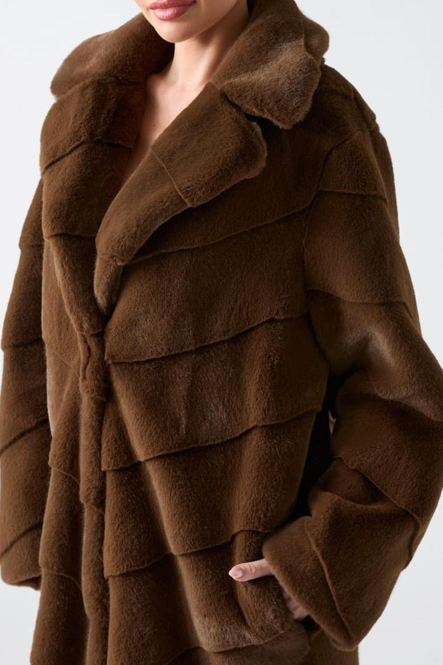 MAYA FAUX FUR LONG C CHOCOLATE BROWNIE MU 4
