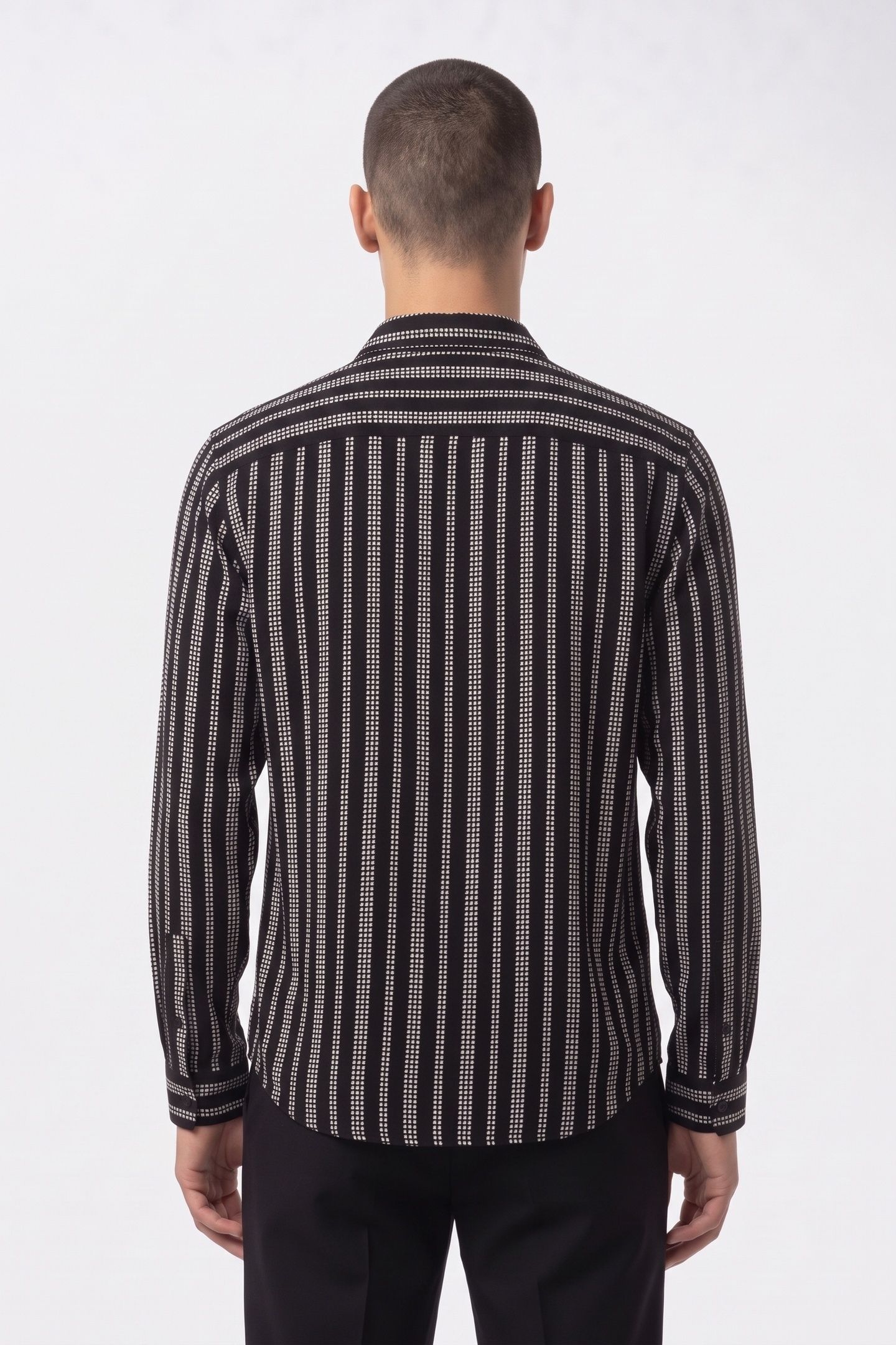 LONG-SLEEVED SHIRTS WITH CLASSIC COLLAR BLACK WHITE 2