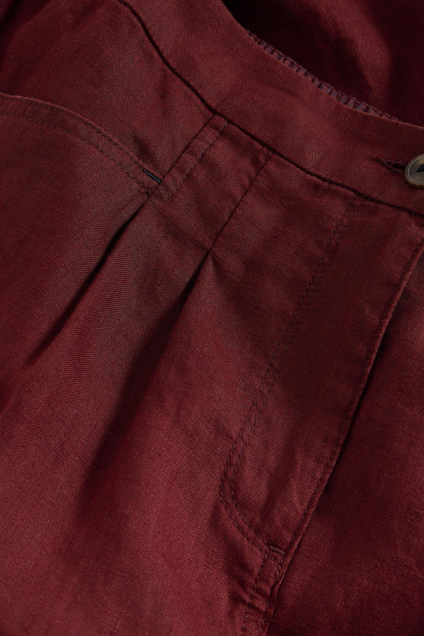 ROWENA LINEN TROUSER DARK RED 5