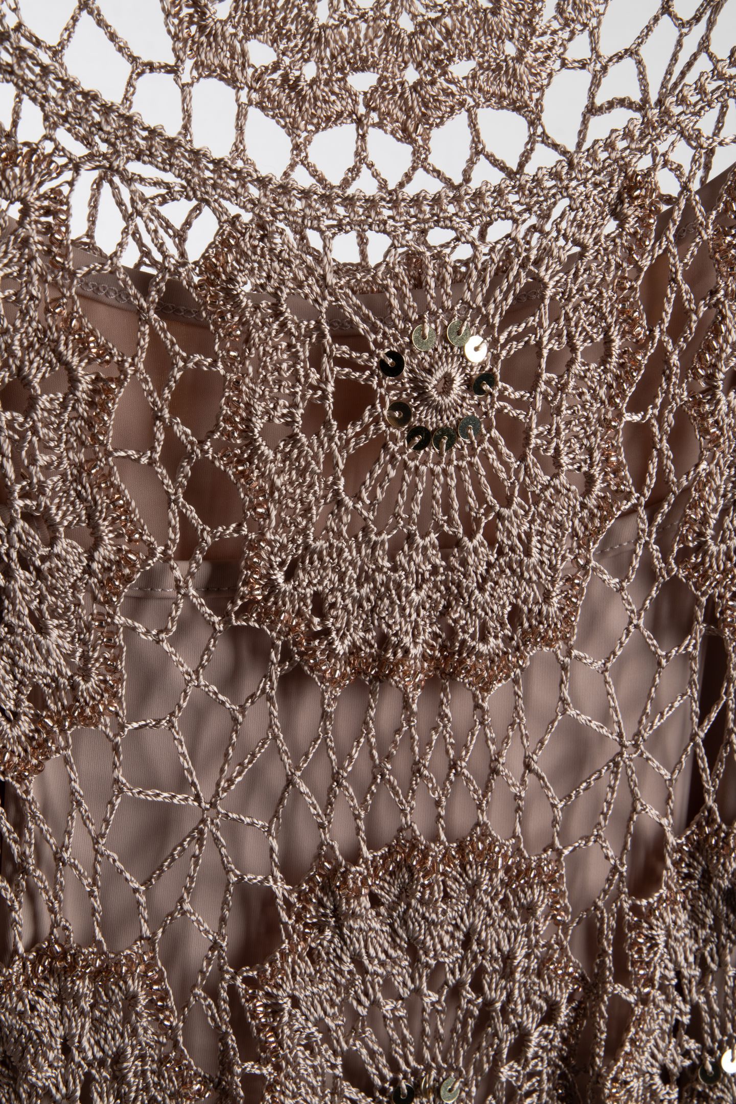 CHARLI CROCHET DRESS VELVET TAUPE 4