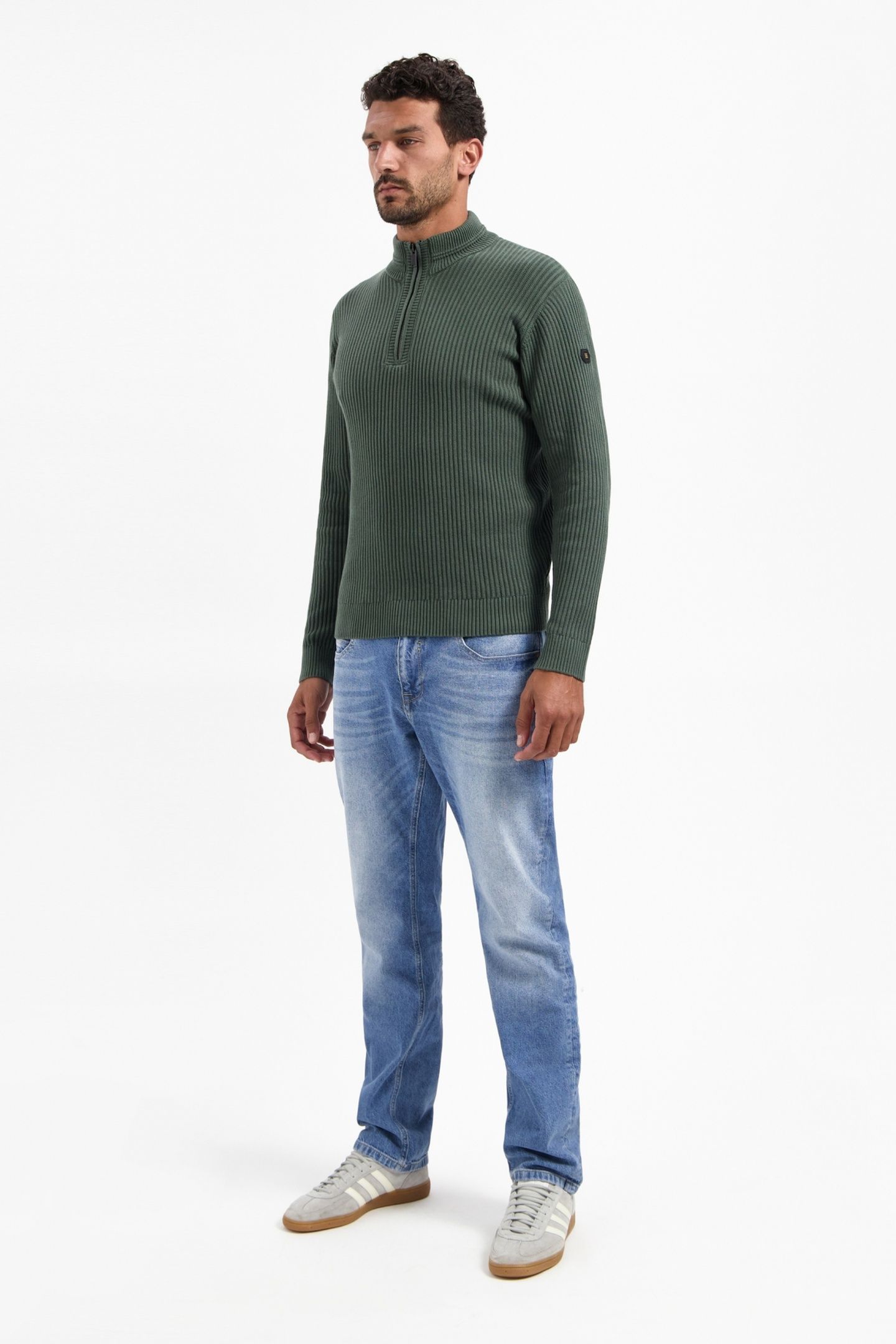 PULLOVER HALF ZIP RIB VARIATION DARK GREEN 4