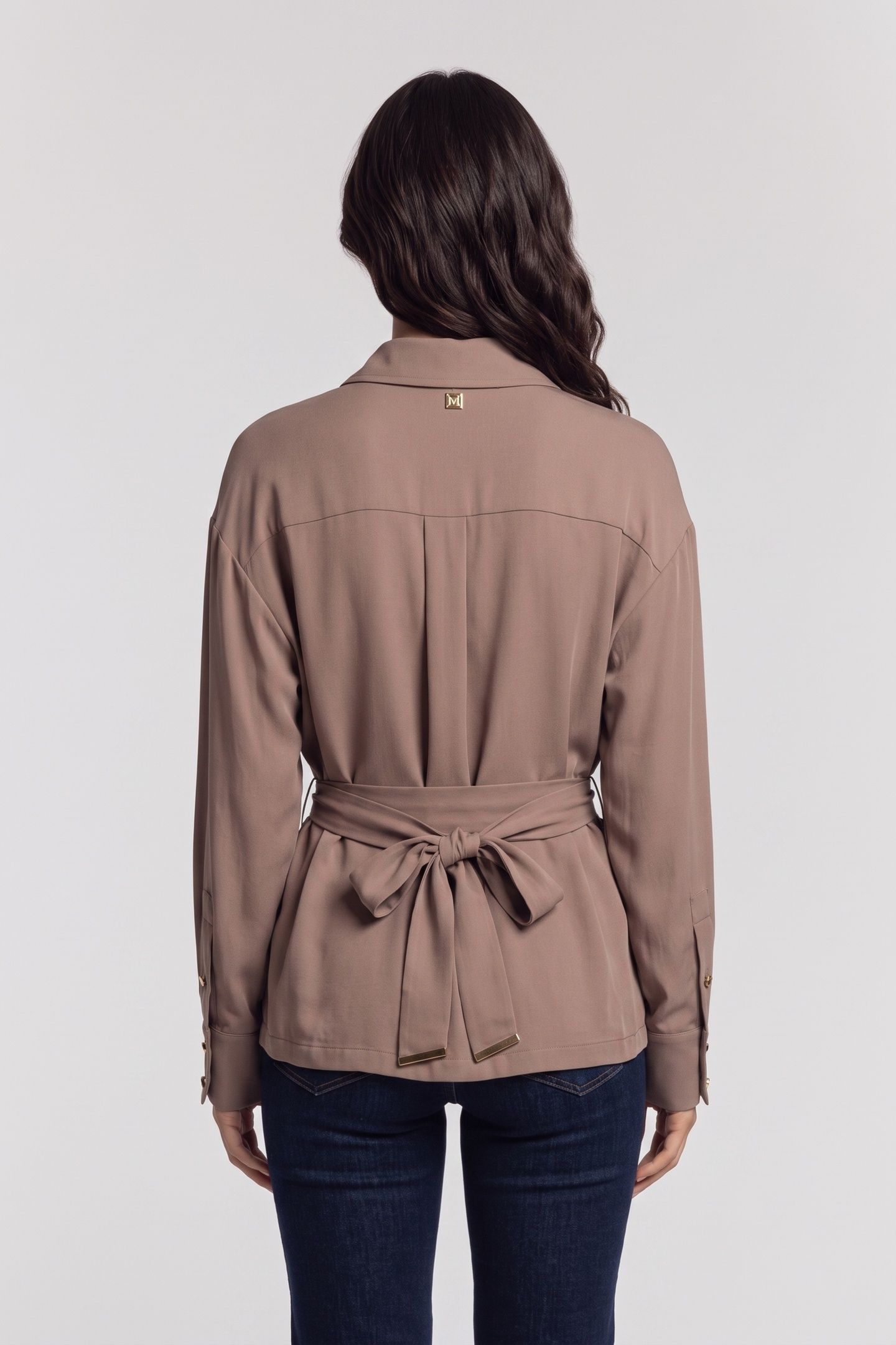 ANITA BELTED SHIRT BUFF TAUPE 2