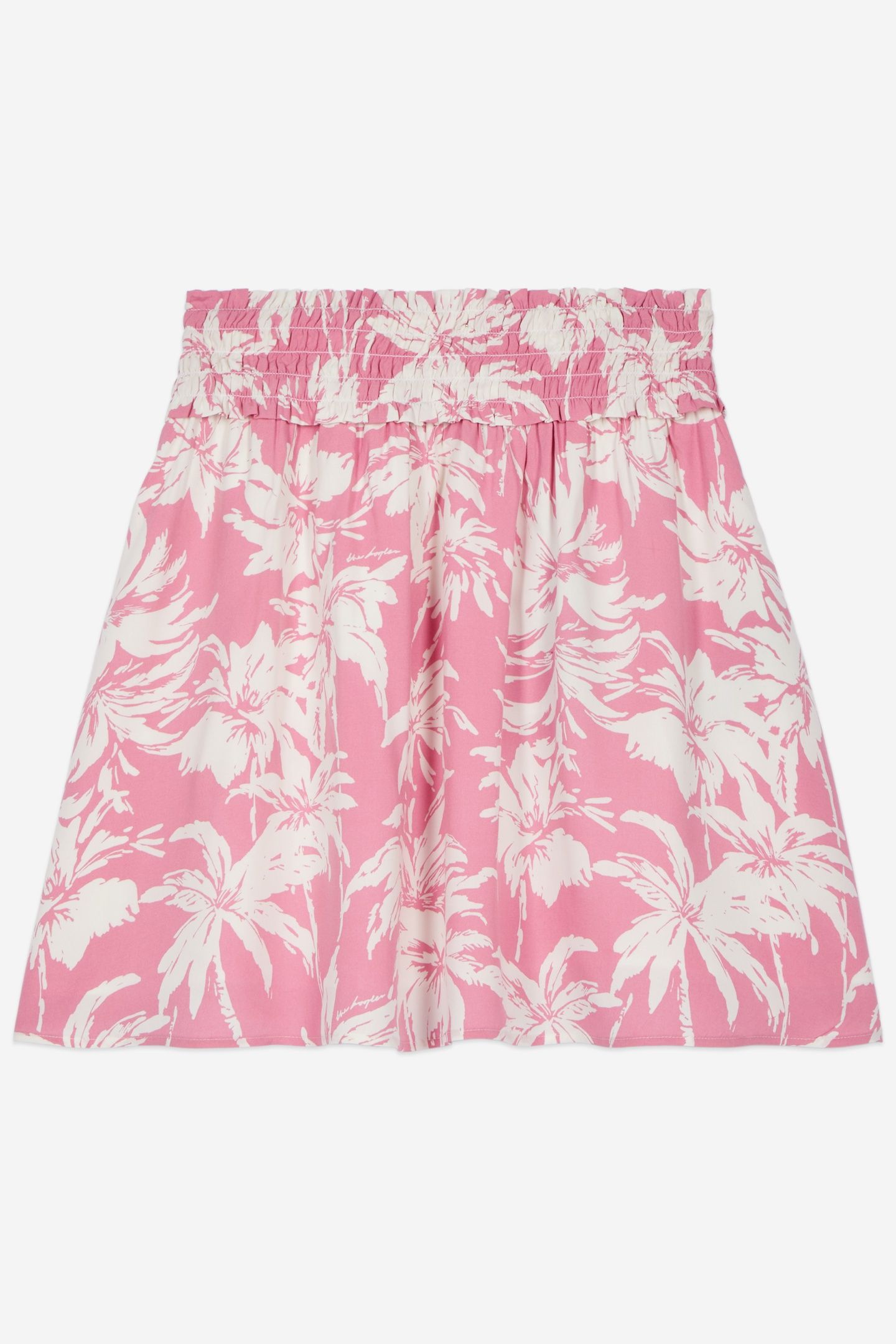 SHORT SKIRT WITH SMOCKED DETAILS PINK-WHITE 6