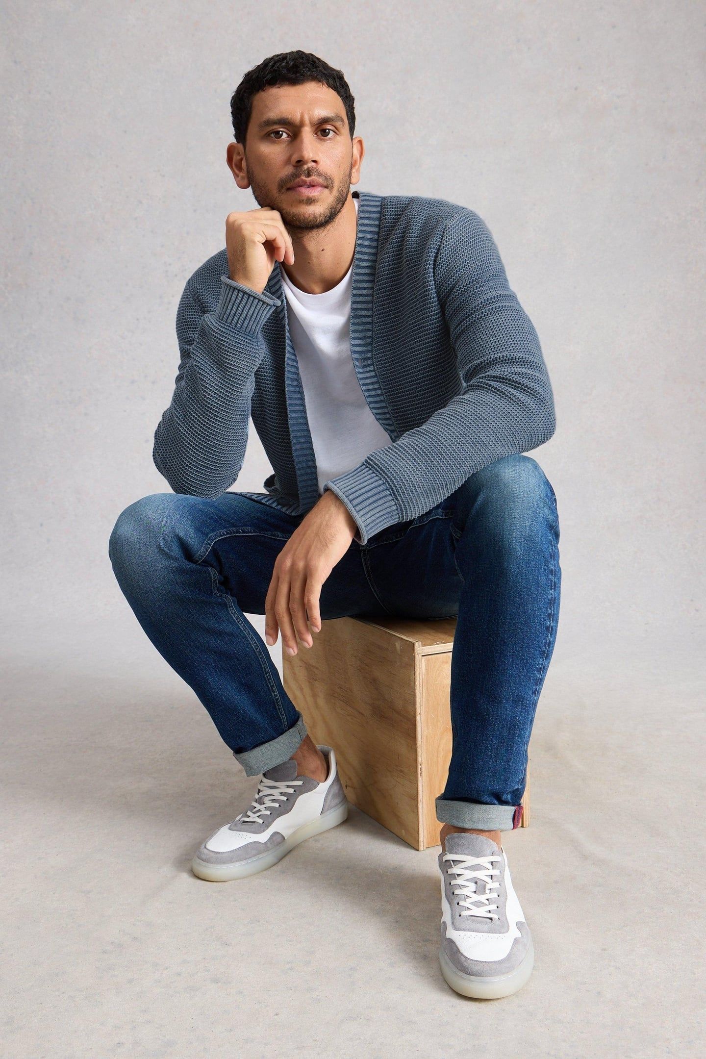 GATLEY CARDIGAN DUSTY BLUE 1