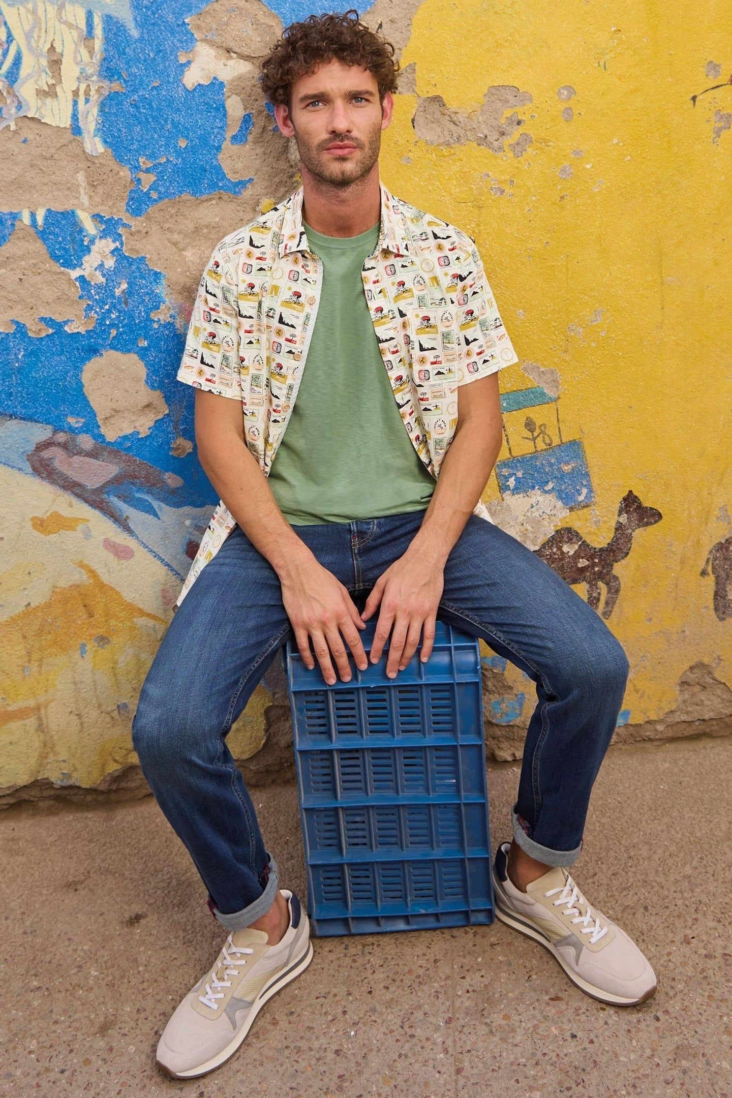 FINSBURY TRAVEL PRINTED SHIRT NATURAL PRINT 7