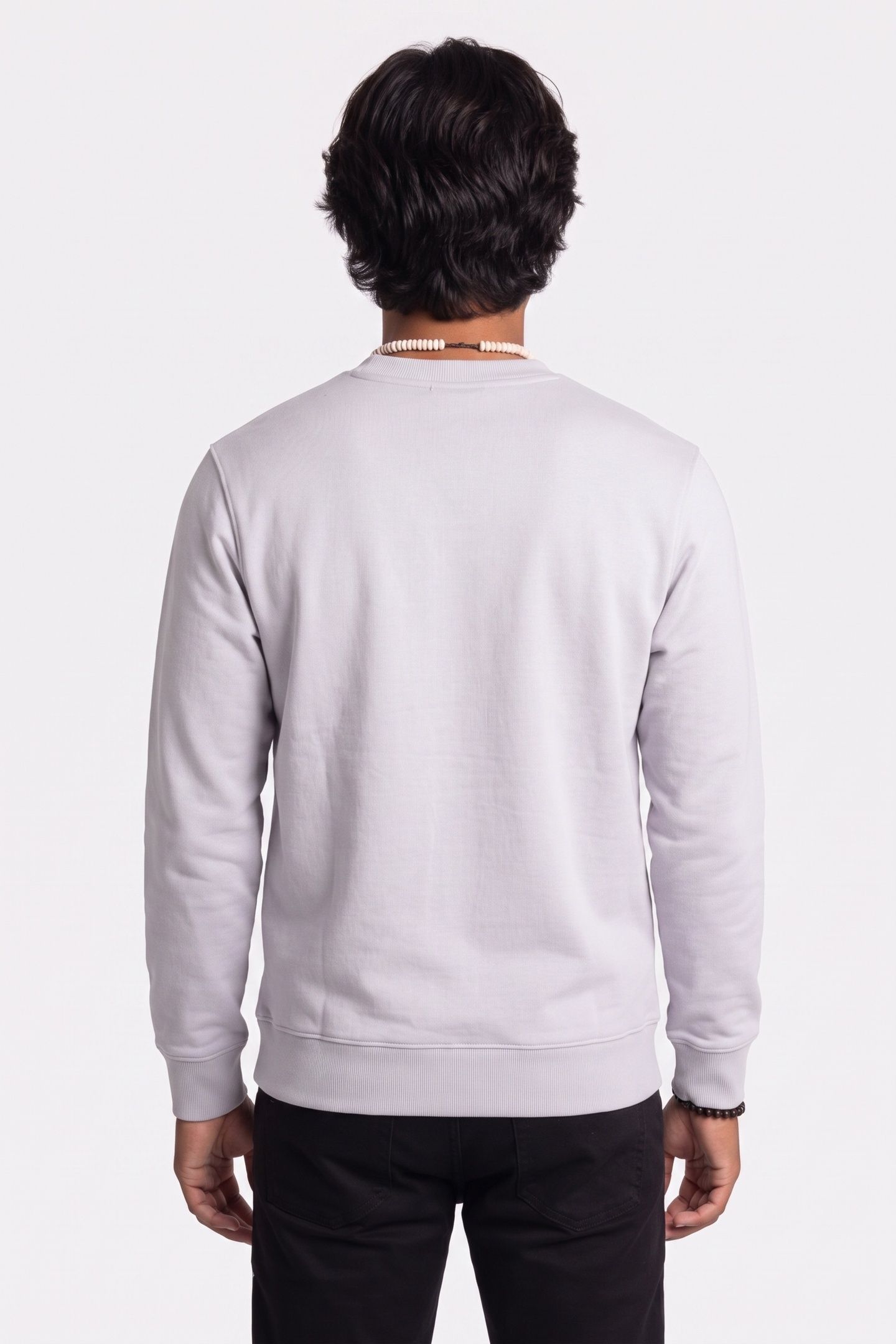 CLASSIC LONG SLEEVE 350GSM TERRY WOVEN LABEL MARBLE GRAY 2