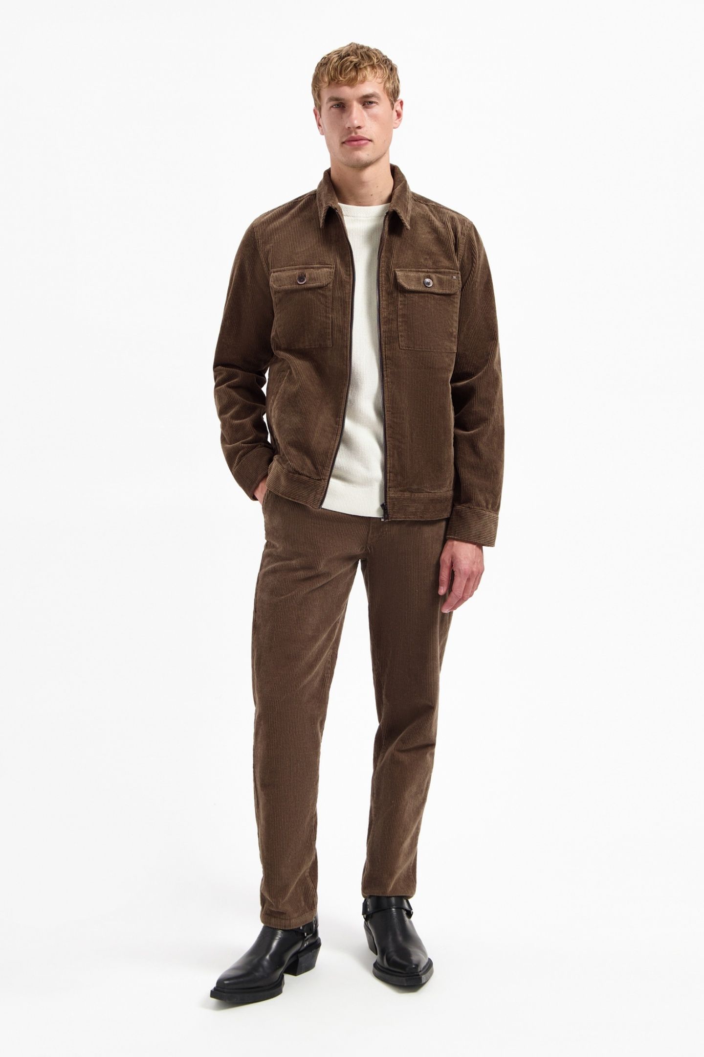 OVERSHIRT ZIPPER CORDUROY COORD TAUPE 2